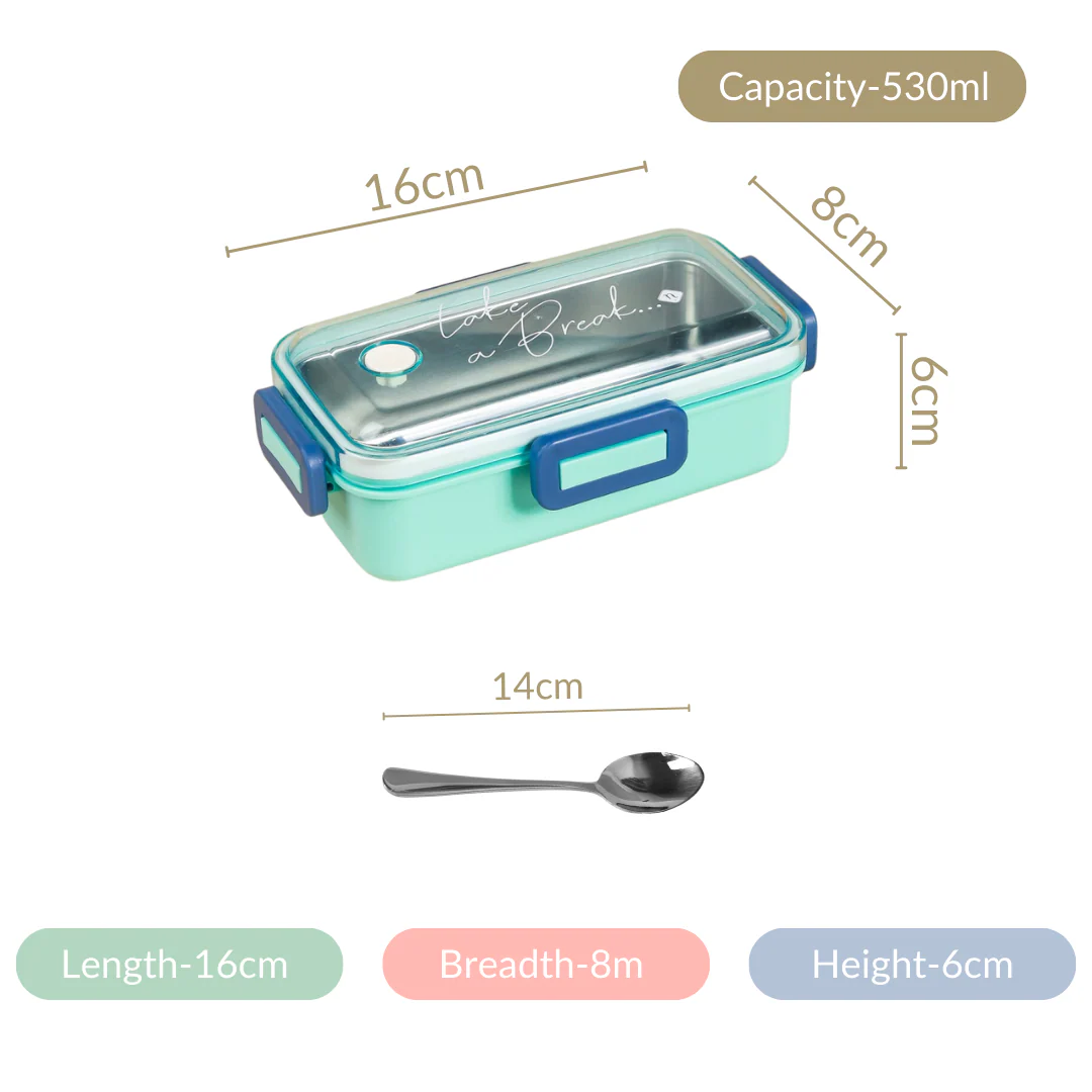 Stainless Steel Lunch Box Small Mint 530ml - Image 23