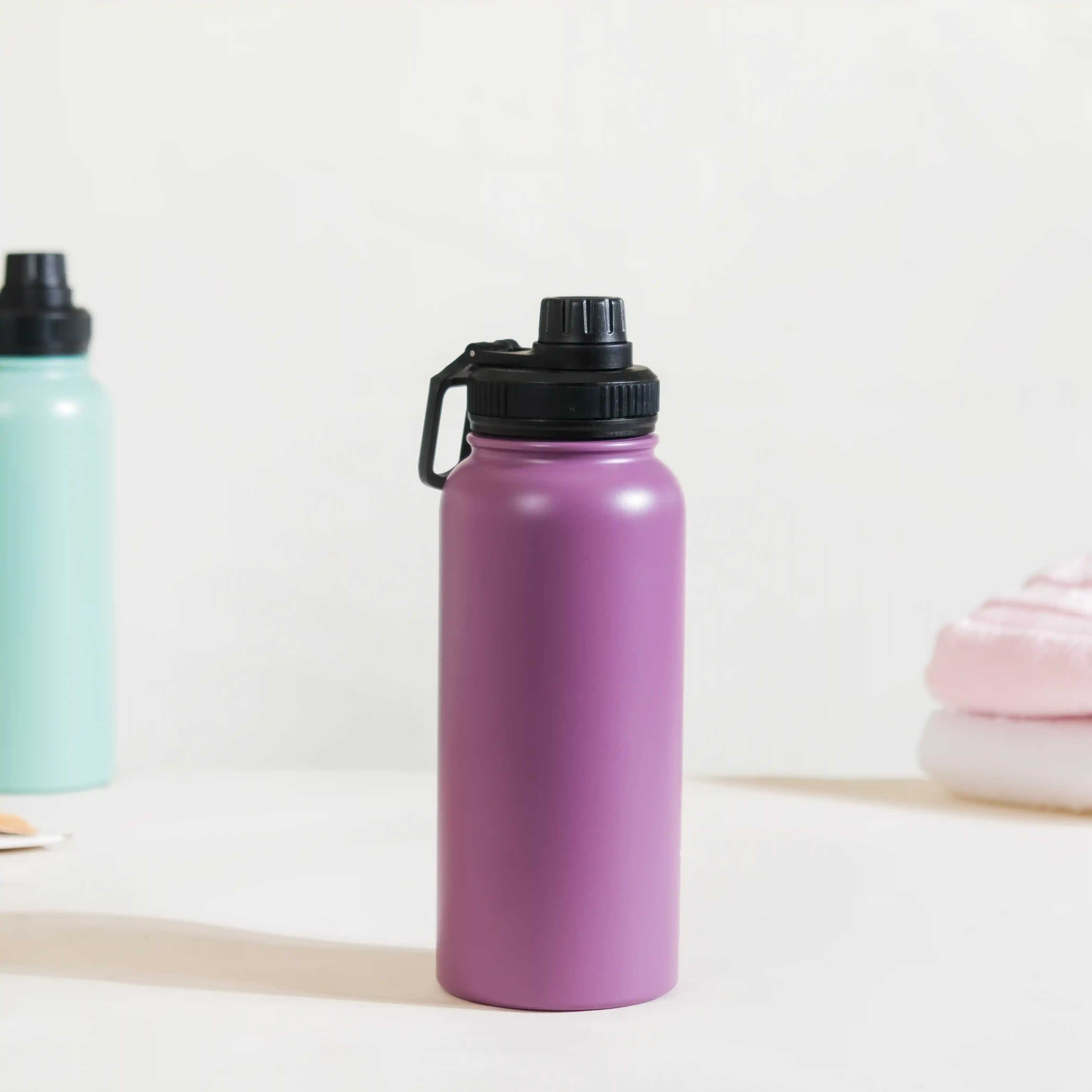 Stainless Steel Sipper Bottle Purple 1L - Image 11
