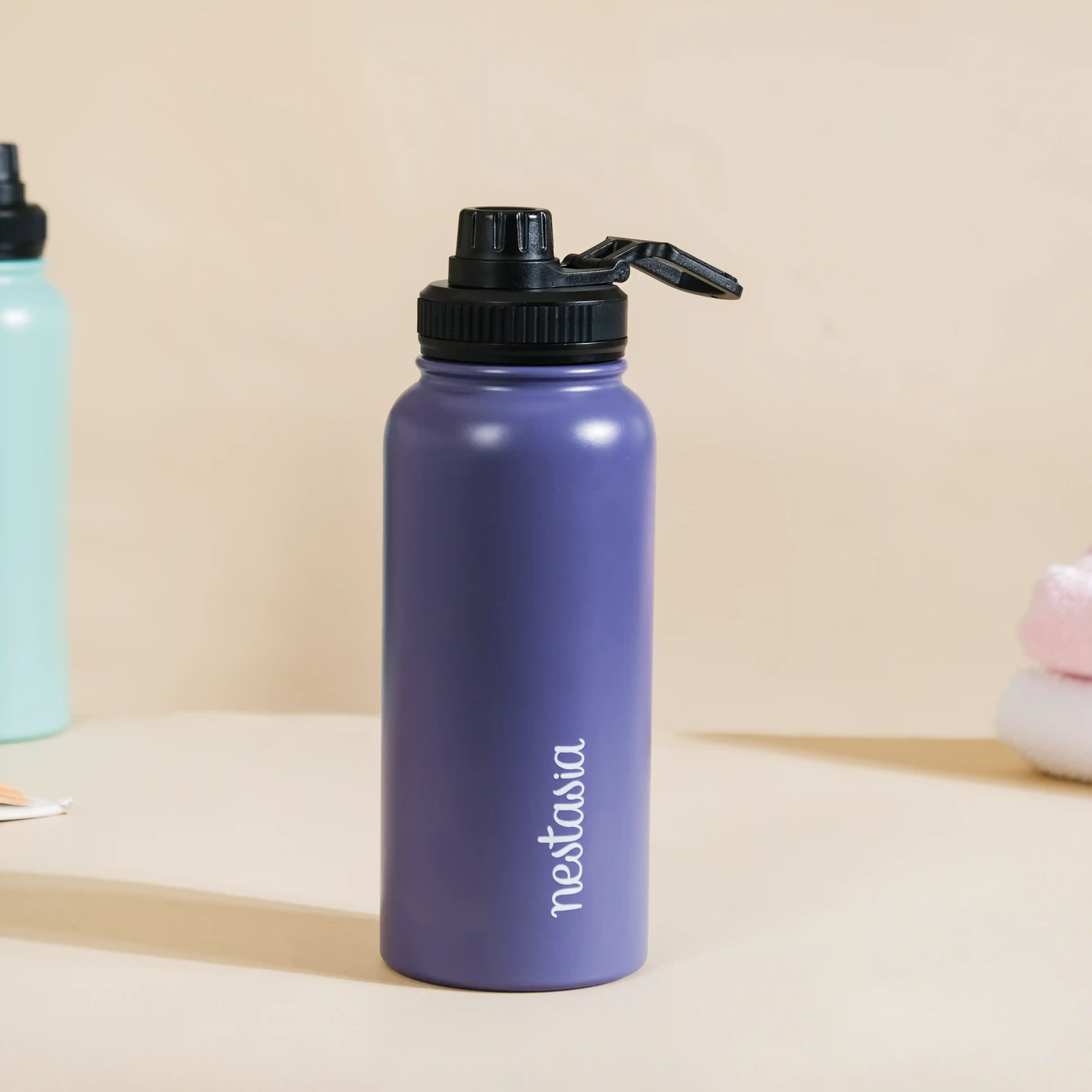 Stainless Steel Travel Bottle Blue 1L - Image 14