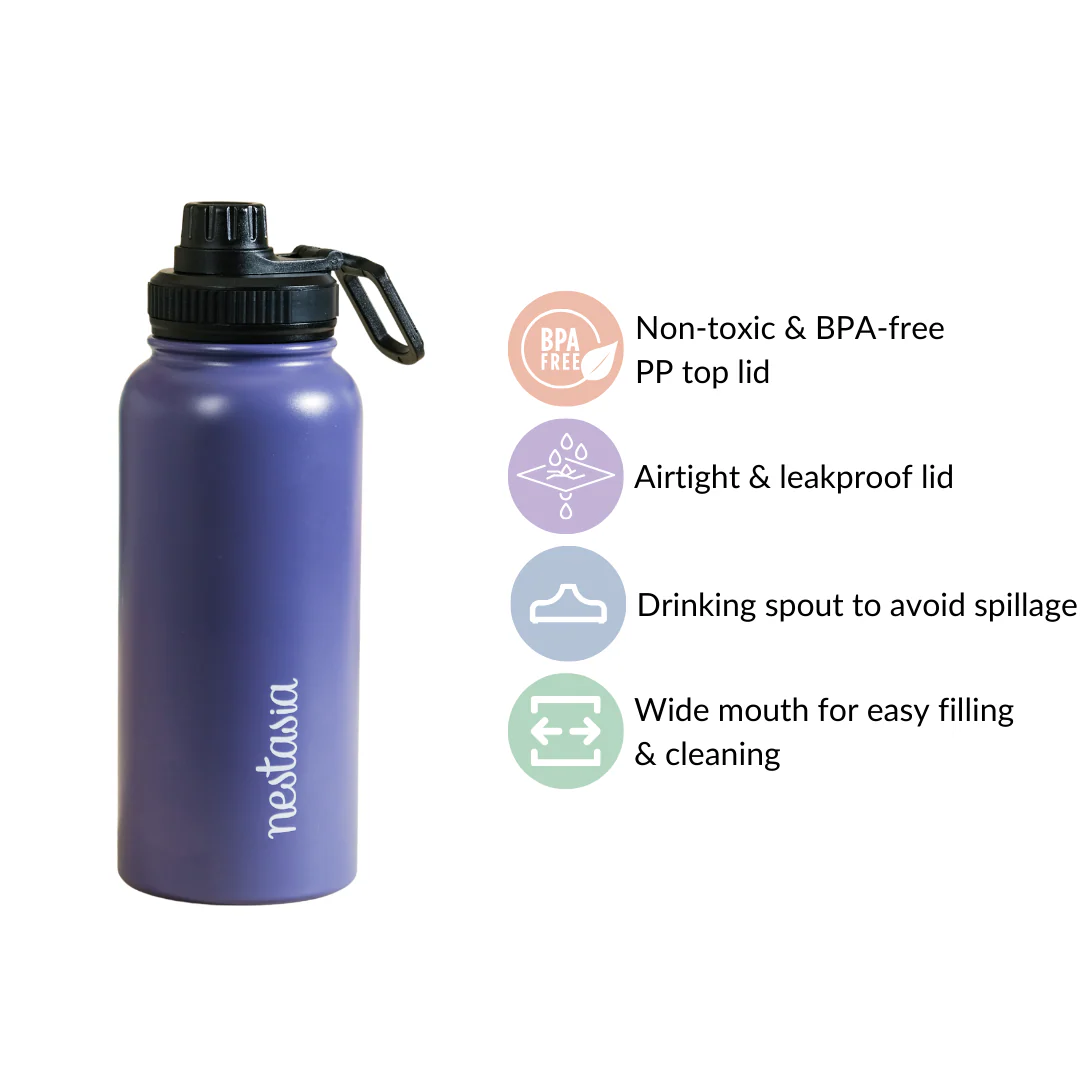 Stainless Steel Travel Bottle Blue 1L - Image 7