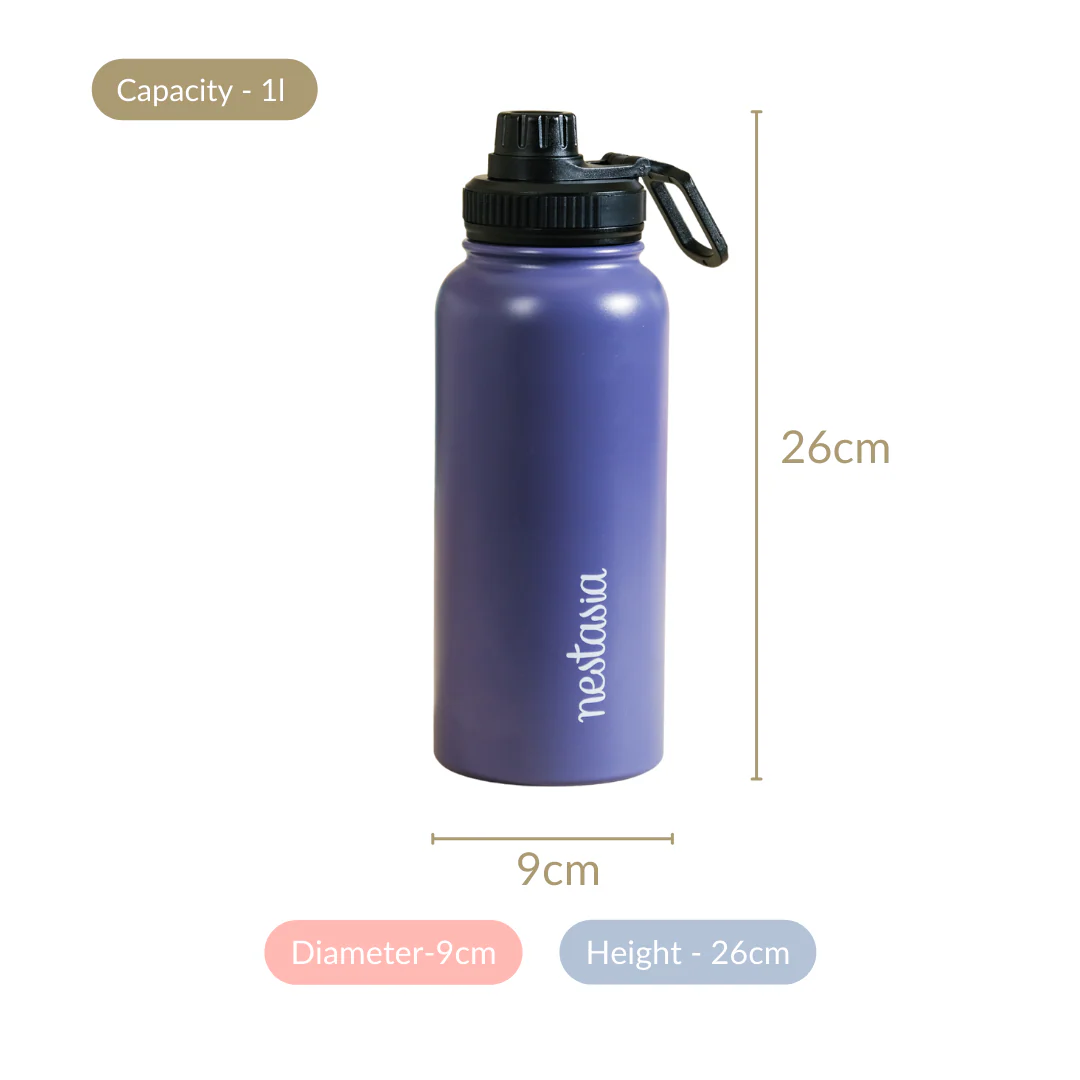 Stainless Steel Travel Bottle Blue 1L - Image 9