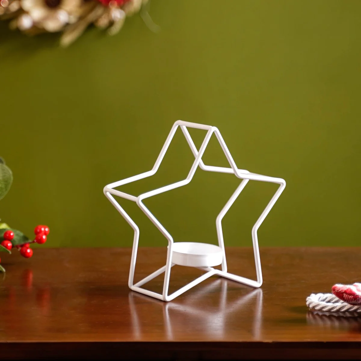 Star Candle Holder Set of 2 Off White - Image 3