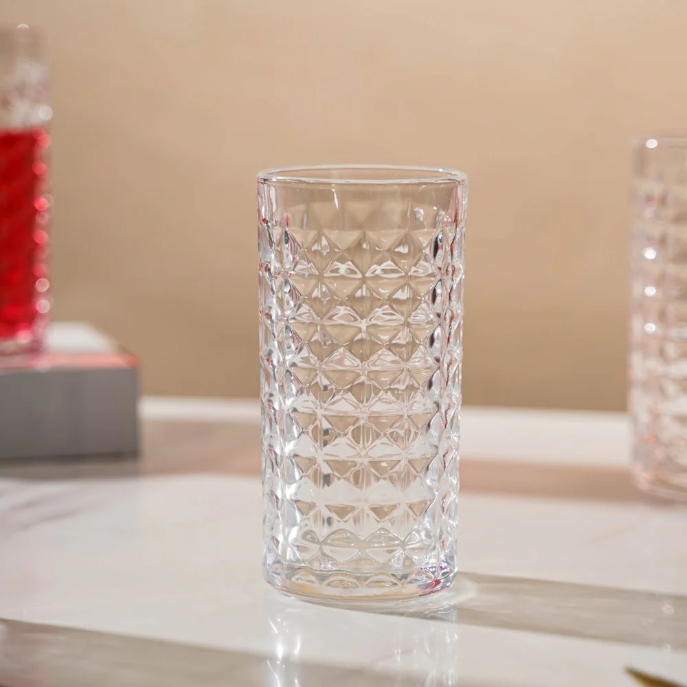 Starcut Textured Large Drinkware Glass Set of 6 250 ml - Image 4
