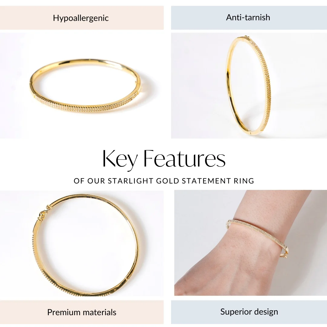 Starlight Gold Statement Bracelet - Image 4