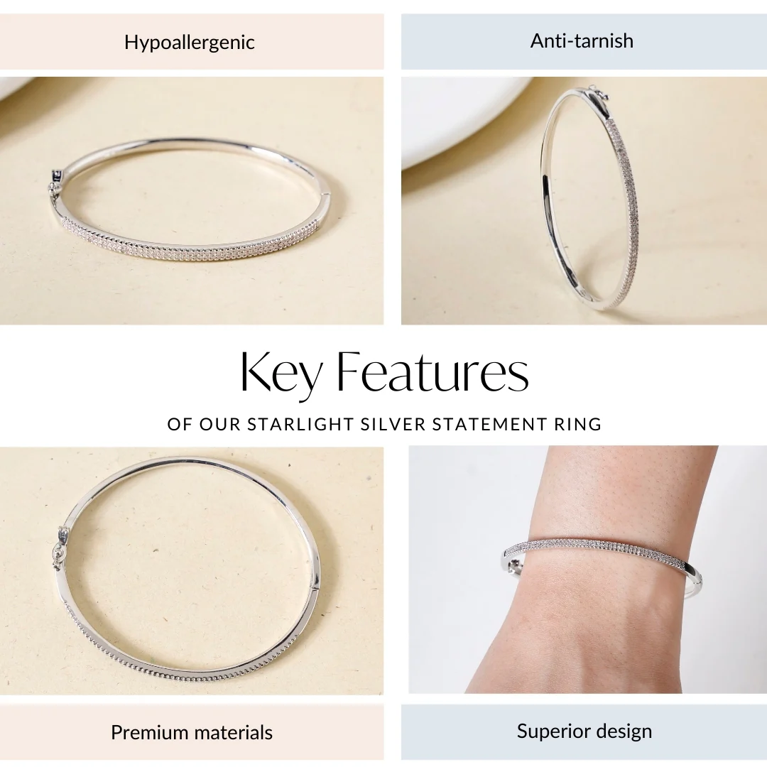 Starlight Silver Statement Bracelet - Image 4