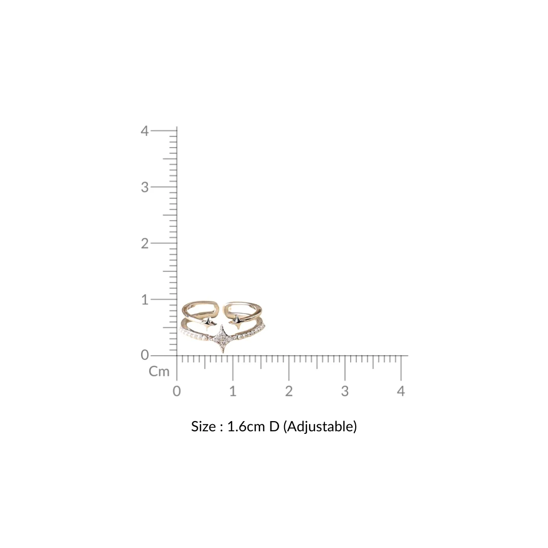 Starlit Silver Twin Band Ring - Image 3