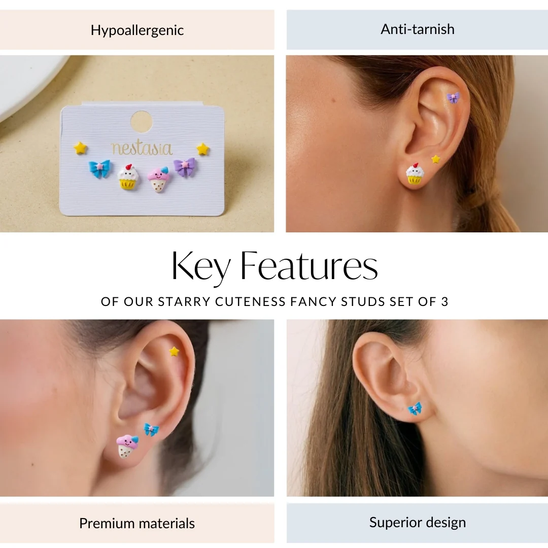 Starry Cuteness Fancy Studs Set Of 3 - Image 4