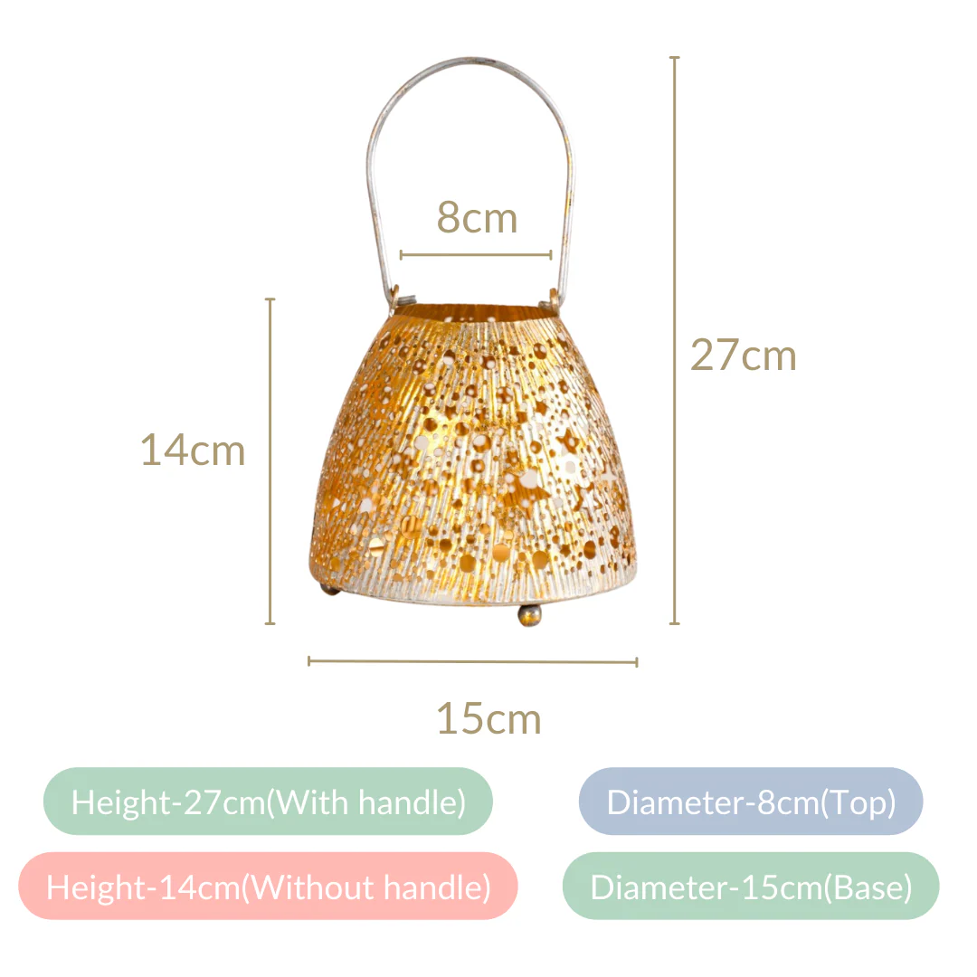 Stars And Moon Festive Metal Lantern With Handle - Image 7
