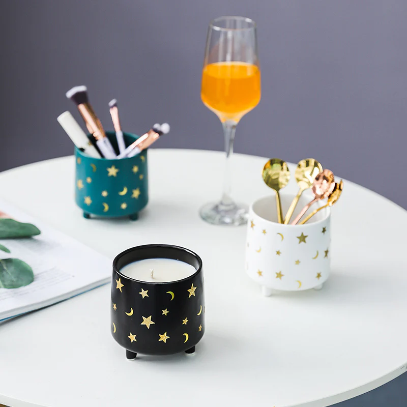Stars and Moons Black Ceramic Planter Small - Image 10