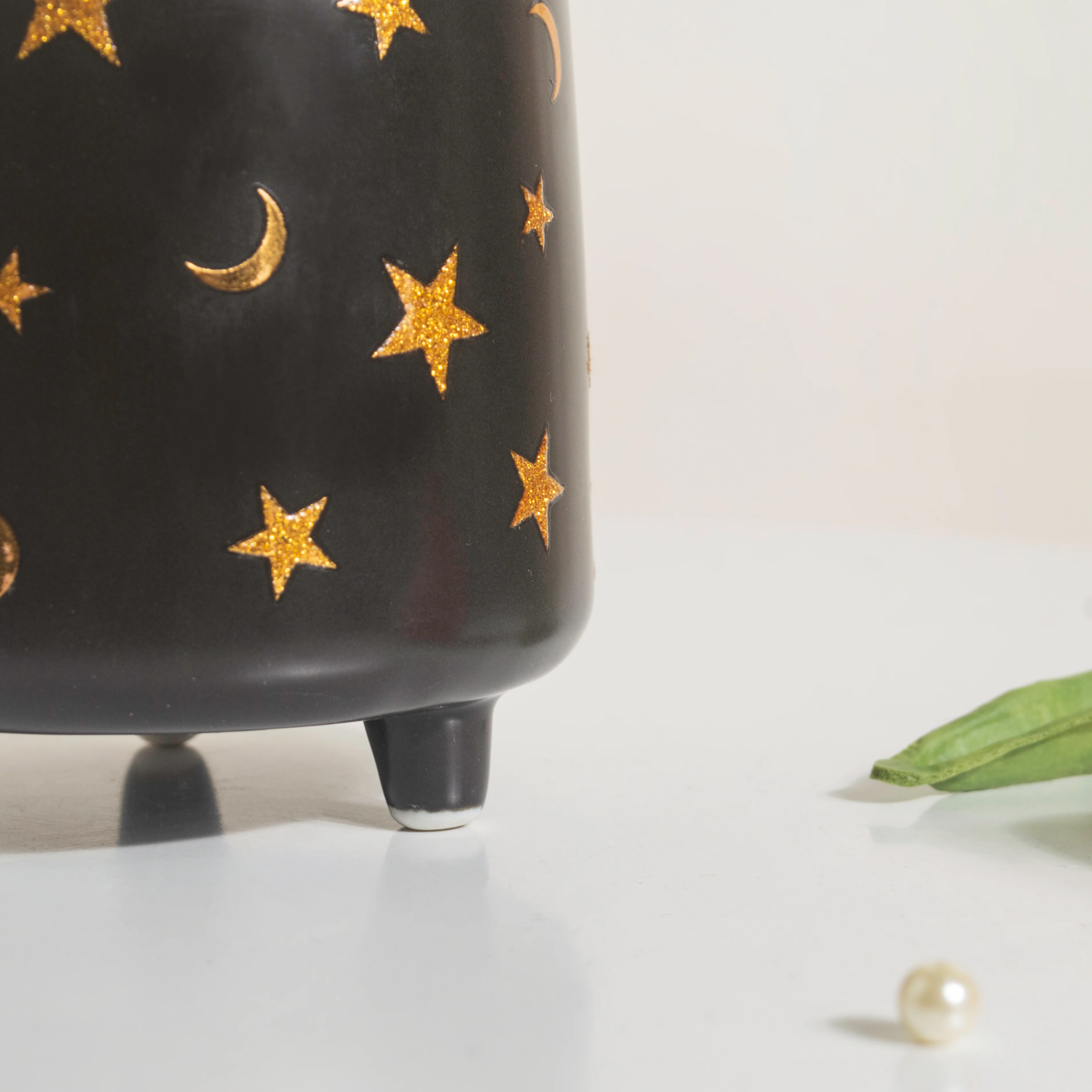 Stars and Moons Black Ceramic Planter Small - Image 8