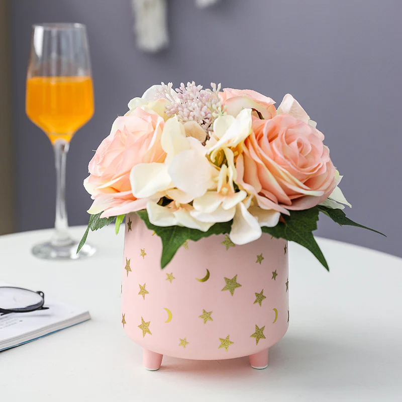 Stars and Moons Pink Ceramic Planter Large - Image 6