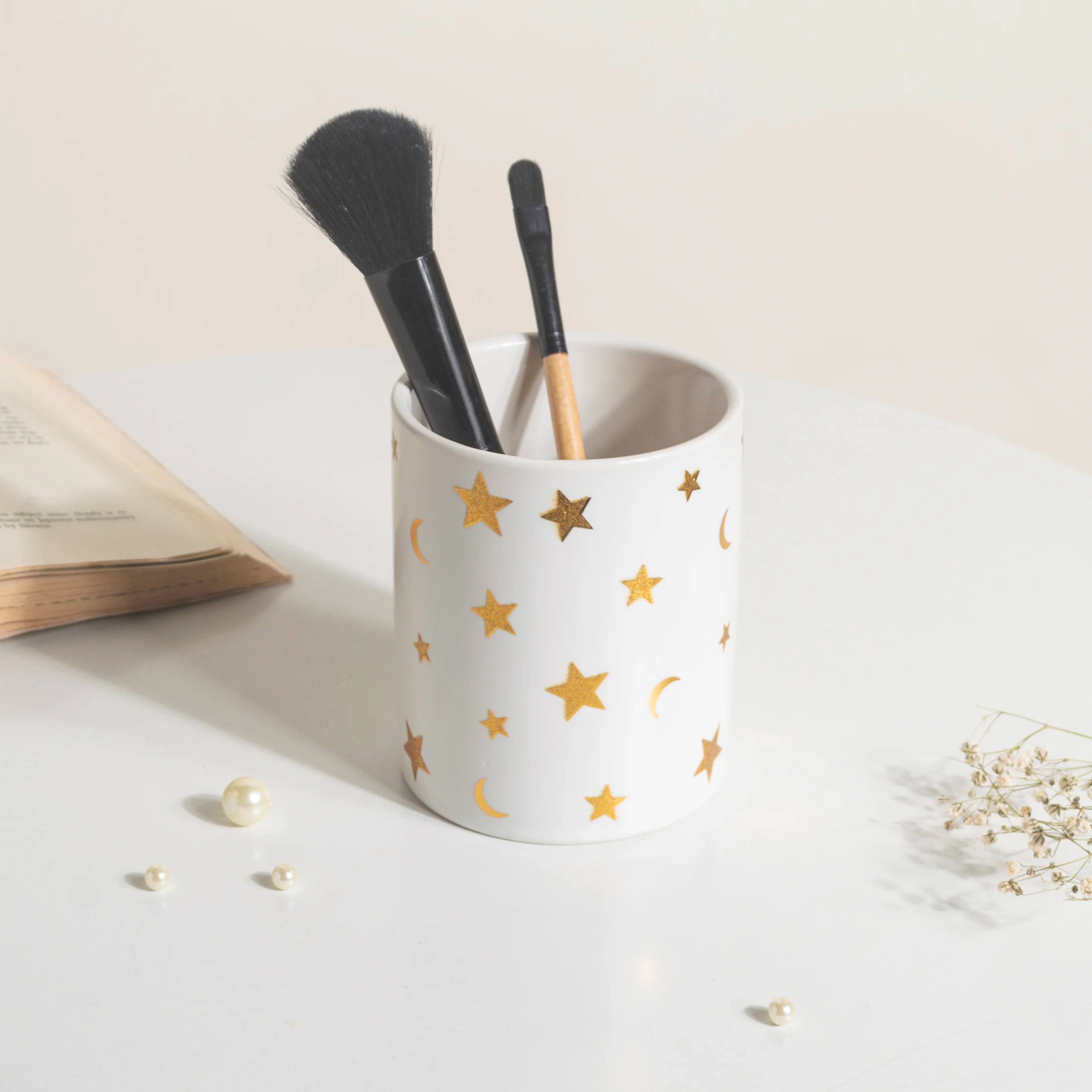 Stars and Moons White Ceramic Organiser