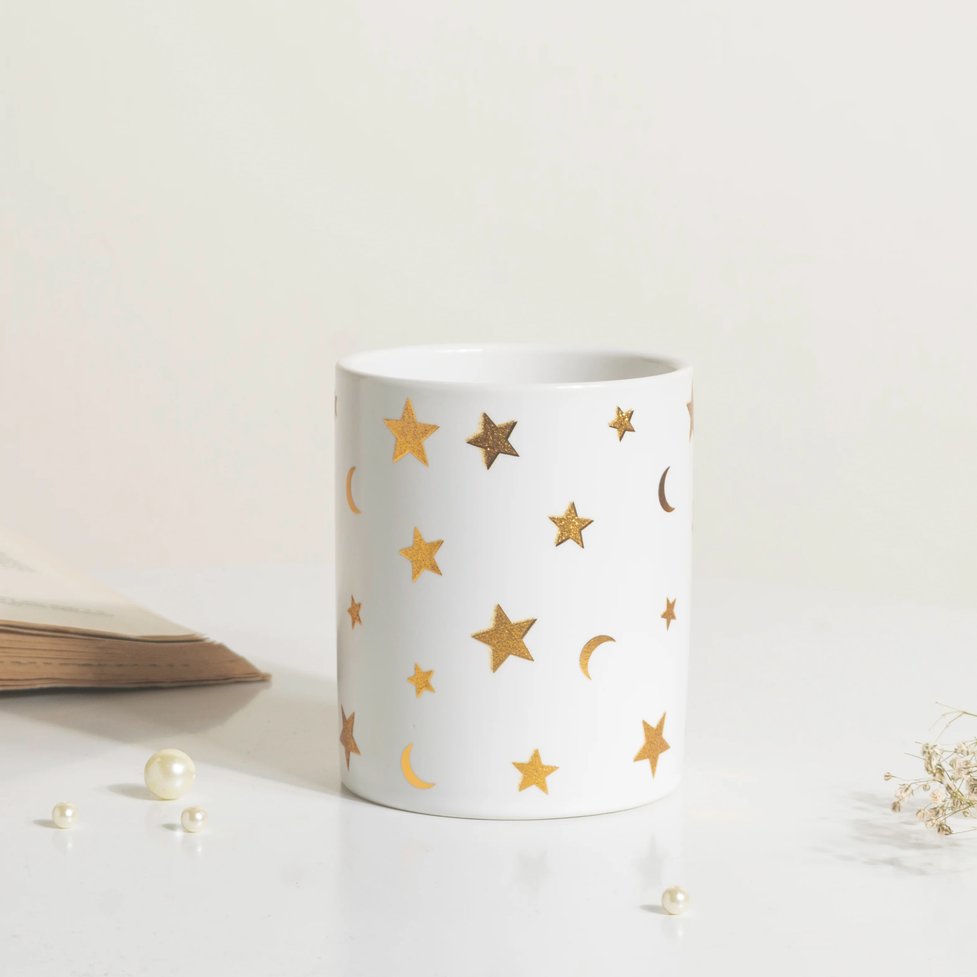 Stars and Moons White Ceramic Organiser - Image 4