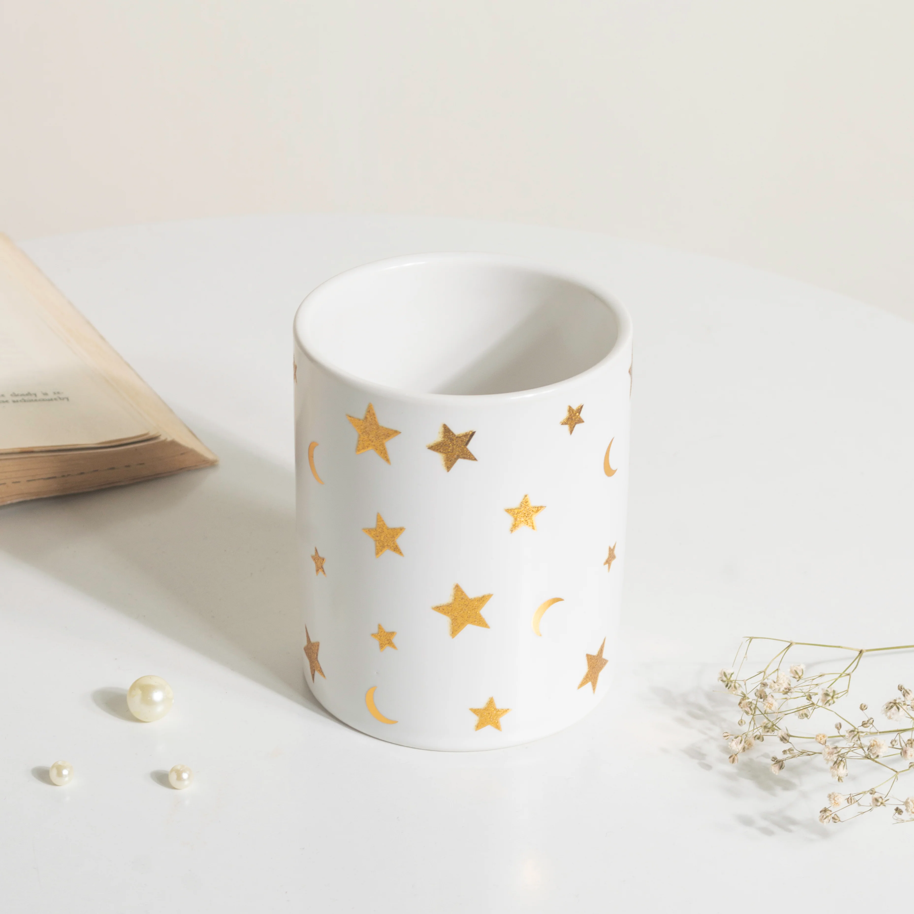 Stars and Moons White Ceramic Organiser - Image 5