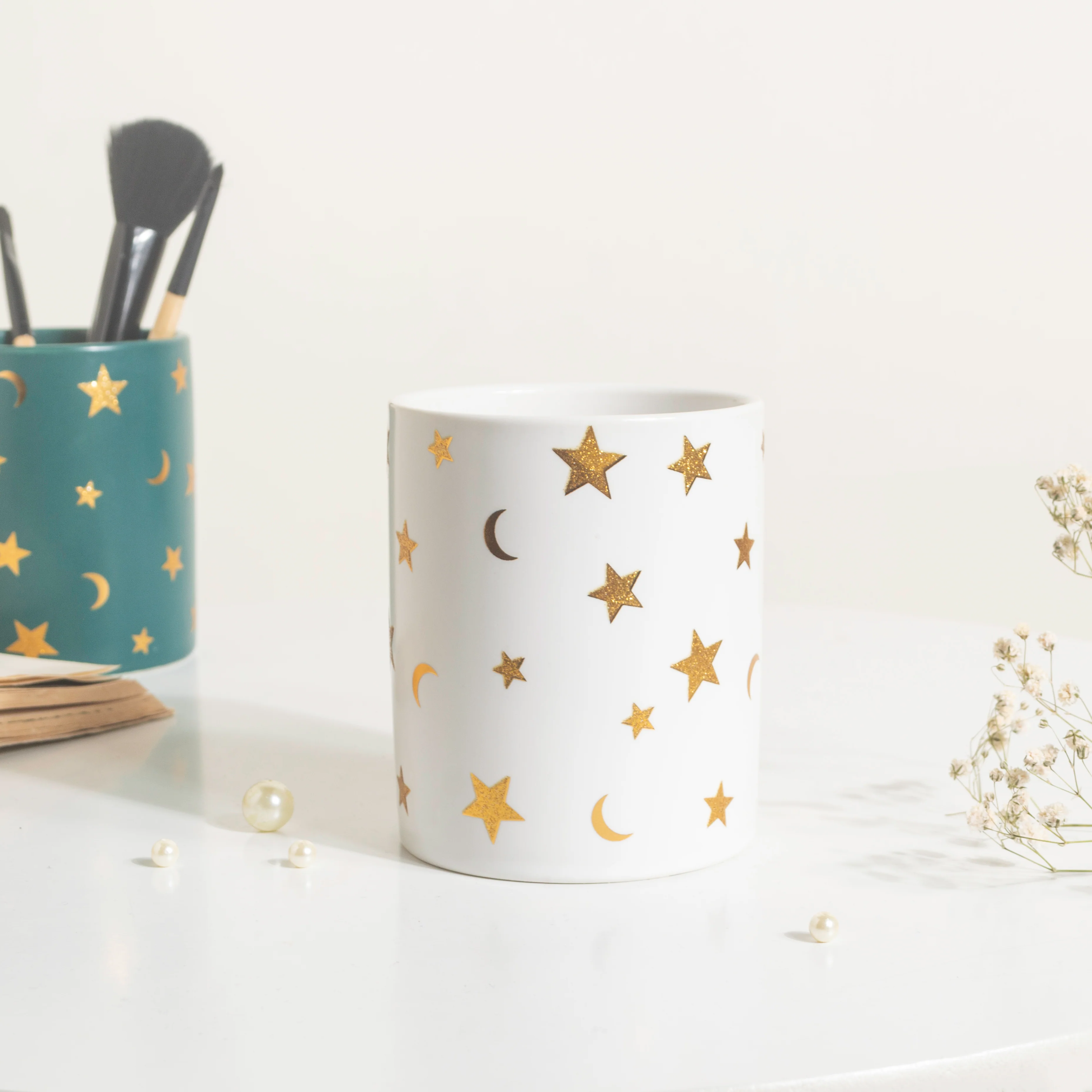 Stars and Moons White Ceramic Organiser - Image 6