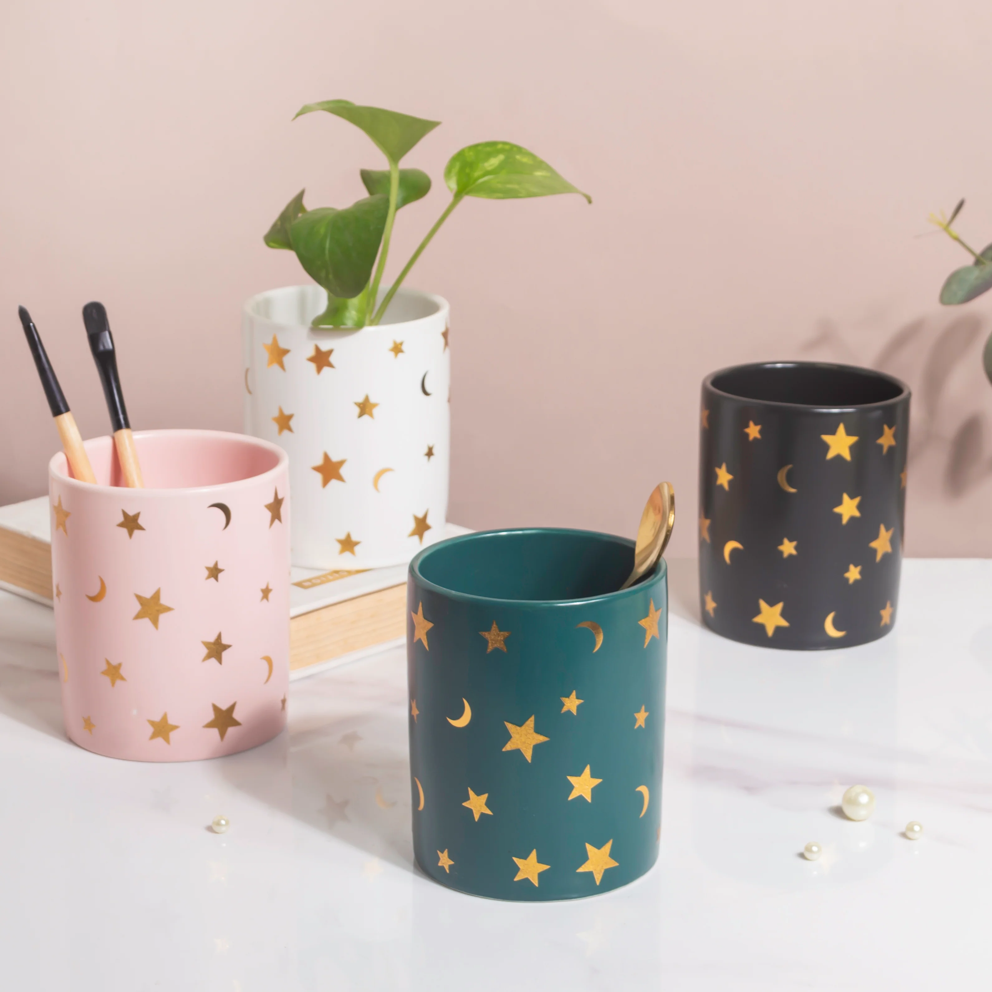 Stars and Moons White Ceramic Organiser - Image 8