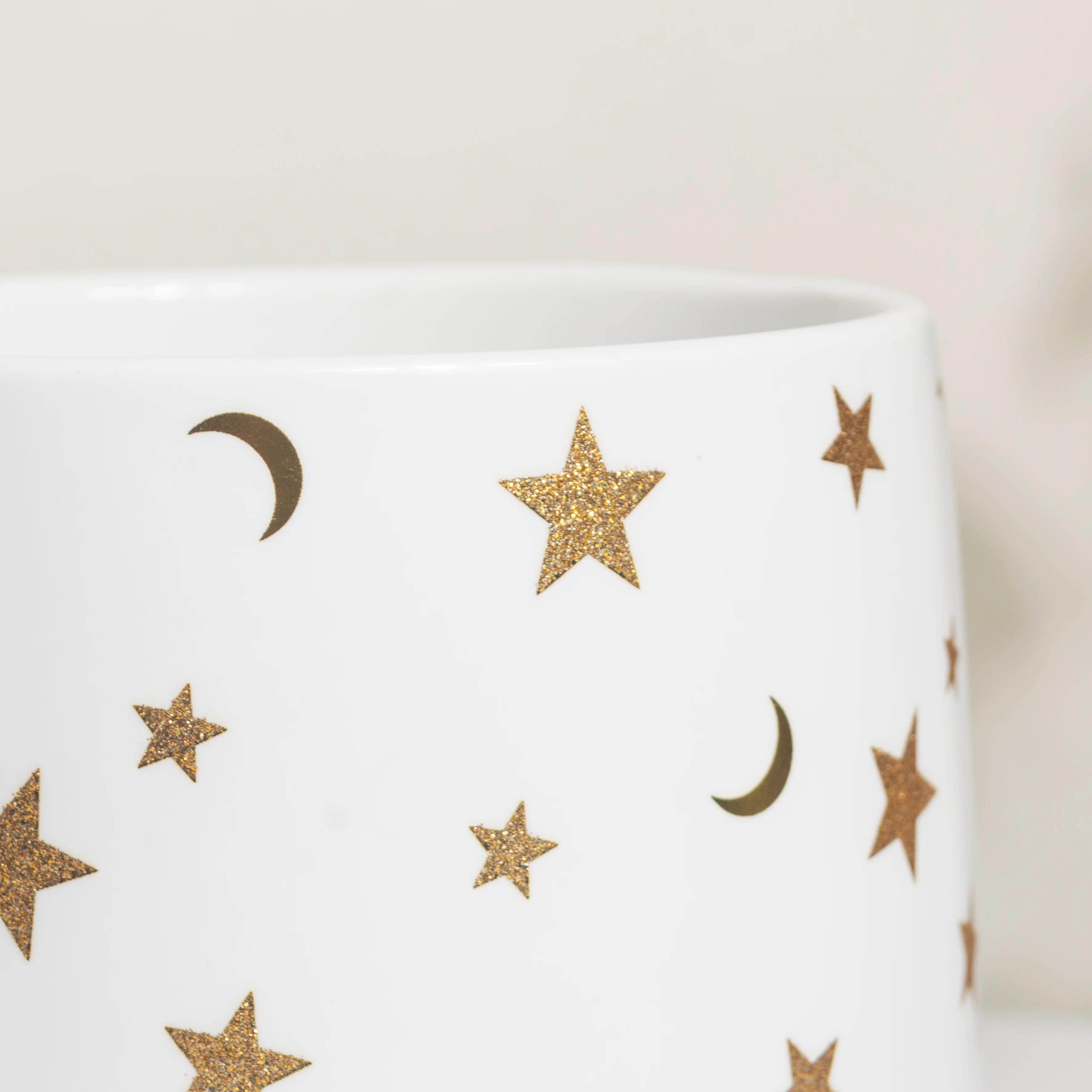 Stars and Moons White Ceramic Planter Large - Image 4