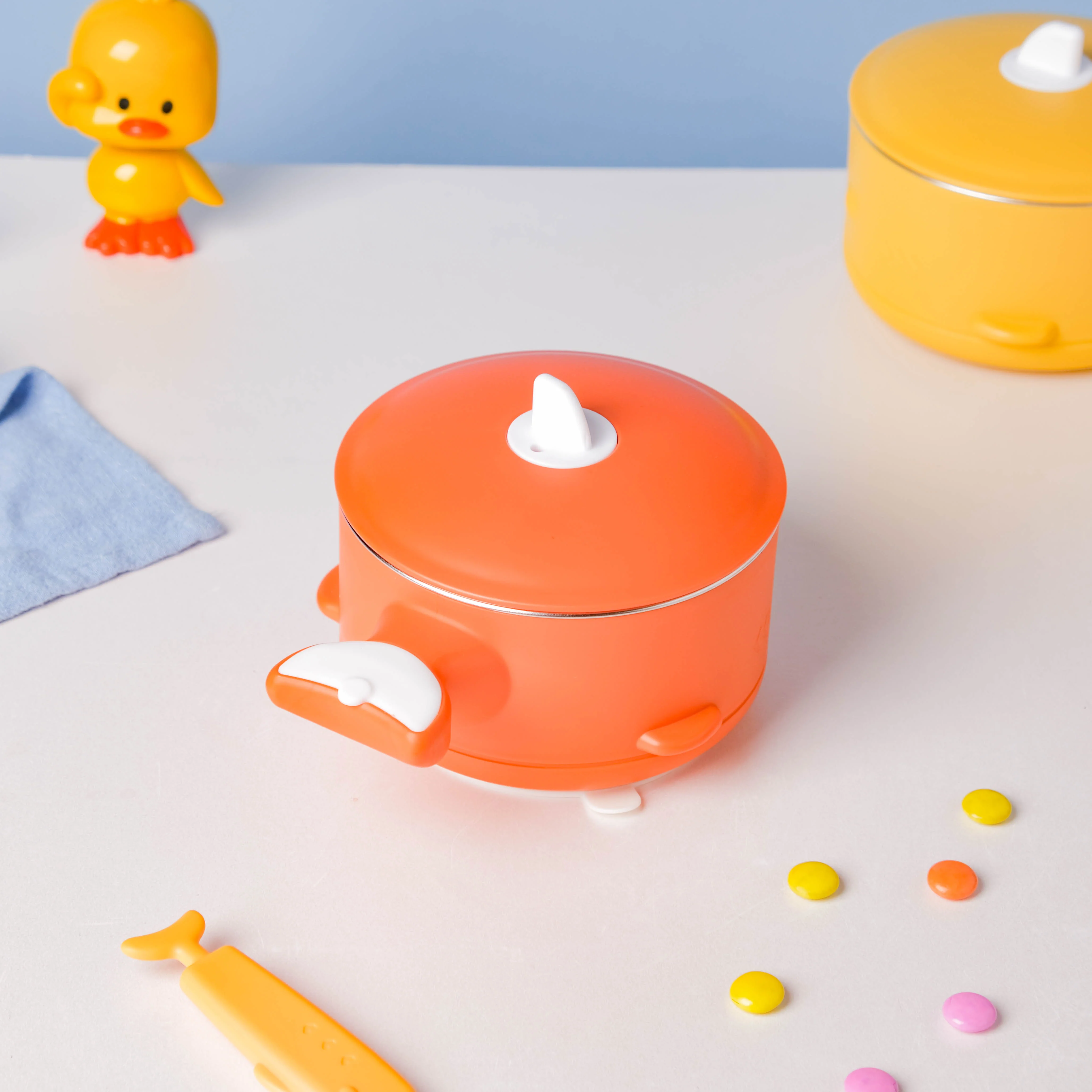 Stay Warm Steel Bowl With Suction Base Orange 350 ml - Image 9