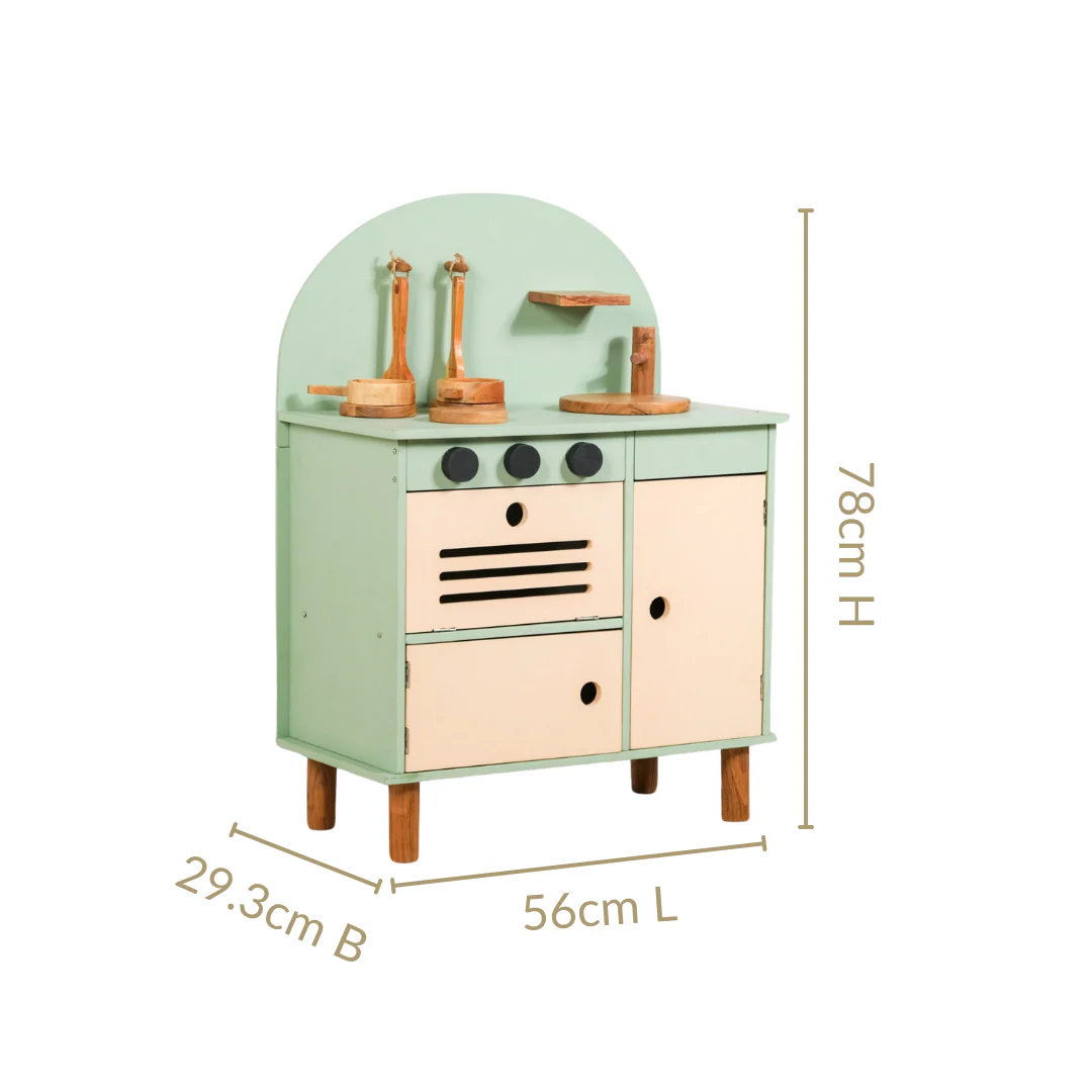Stimulation Wooden Play Kitchen Set With Utensils - Image 4
