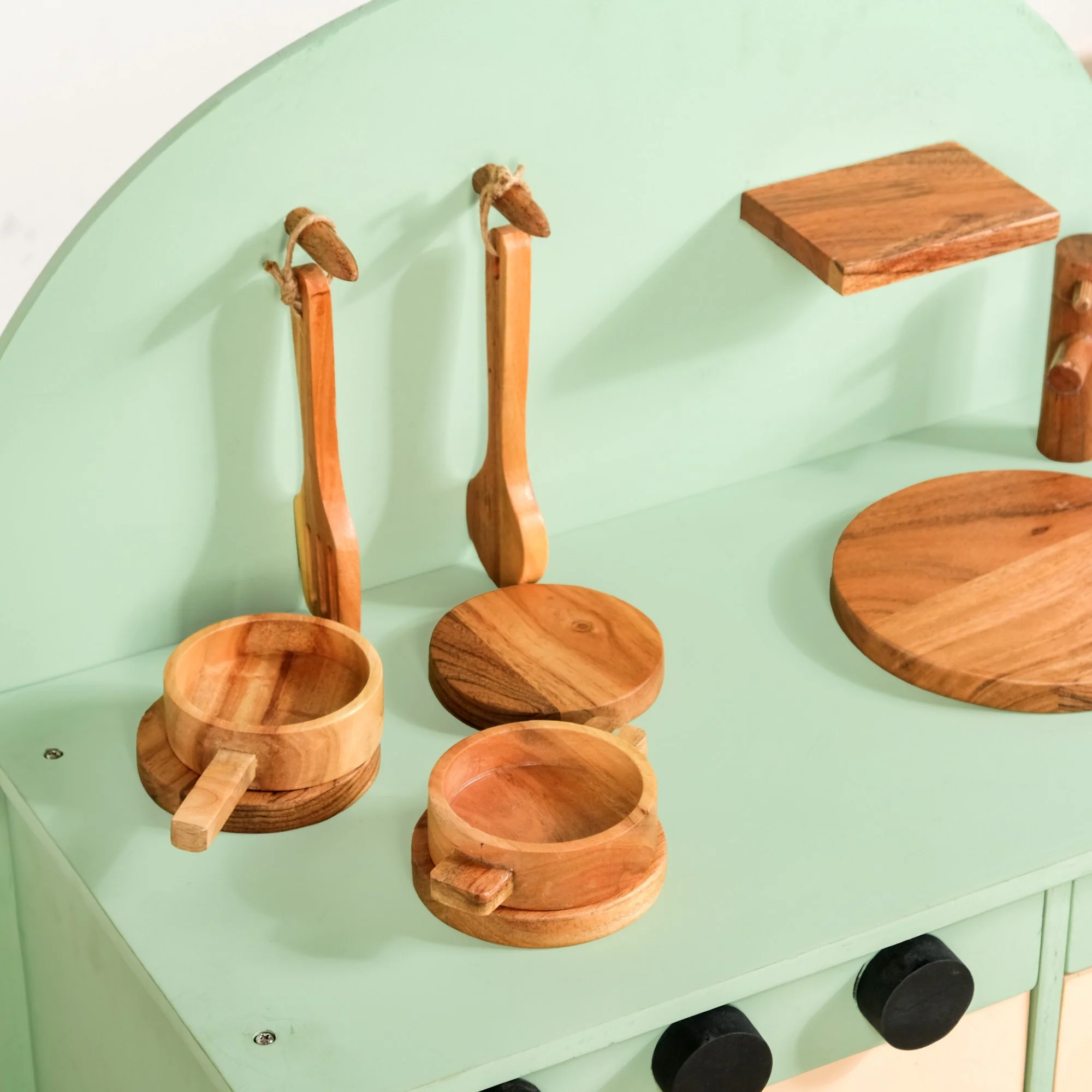 Stimulation Wooden Play Kitchen Set With Utensils - Image 7