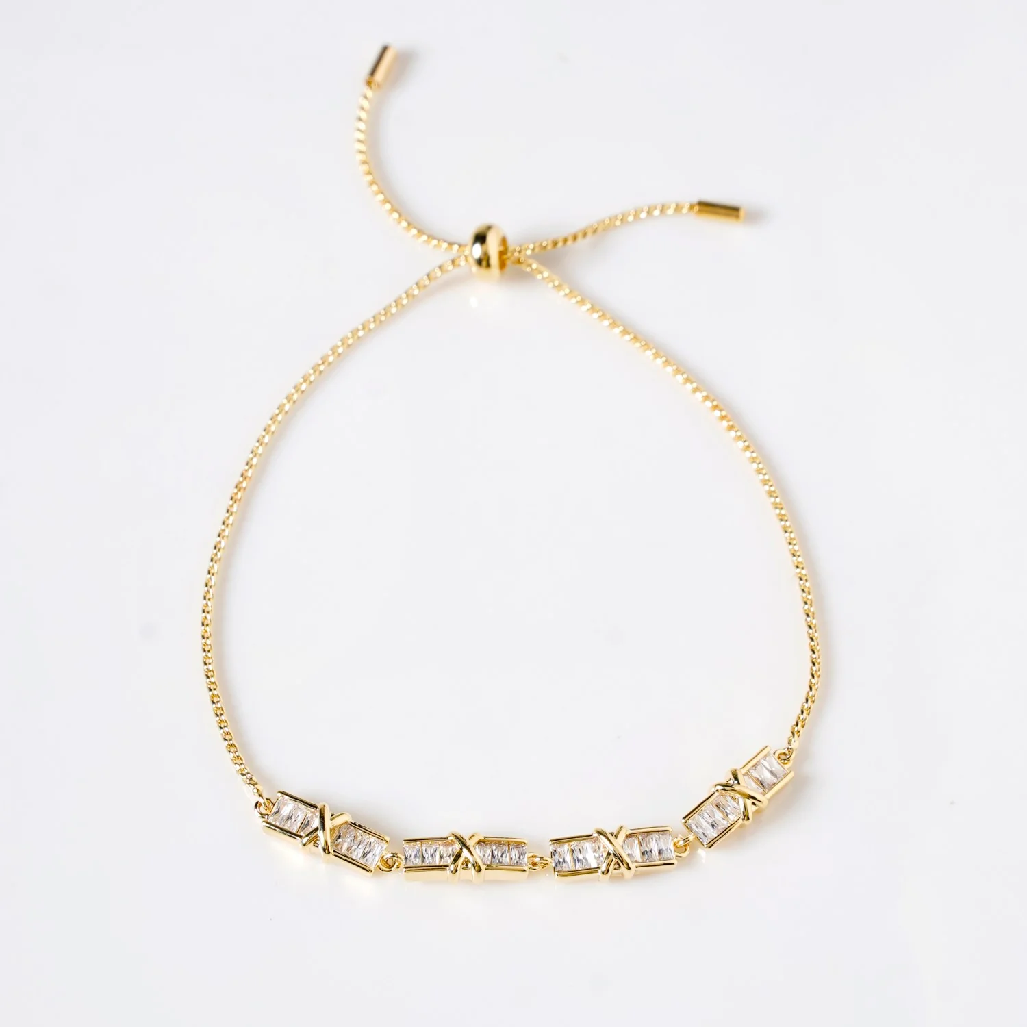 Stitched Sparkle Chain Bracelet Gold - Image 5