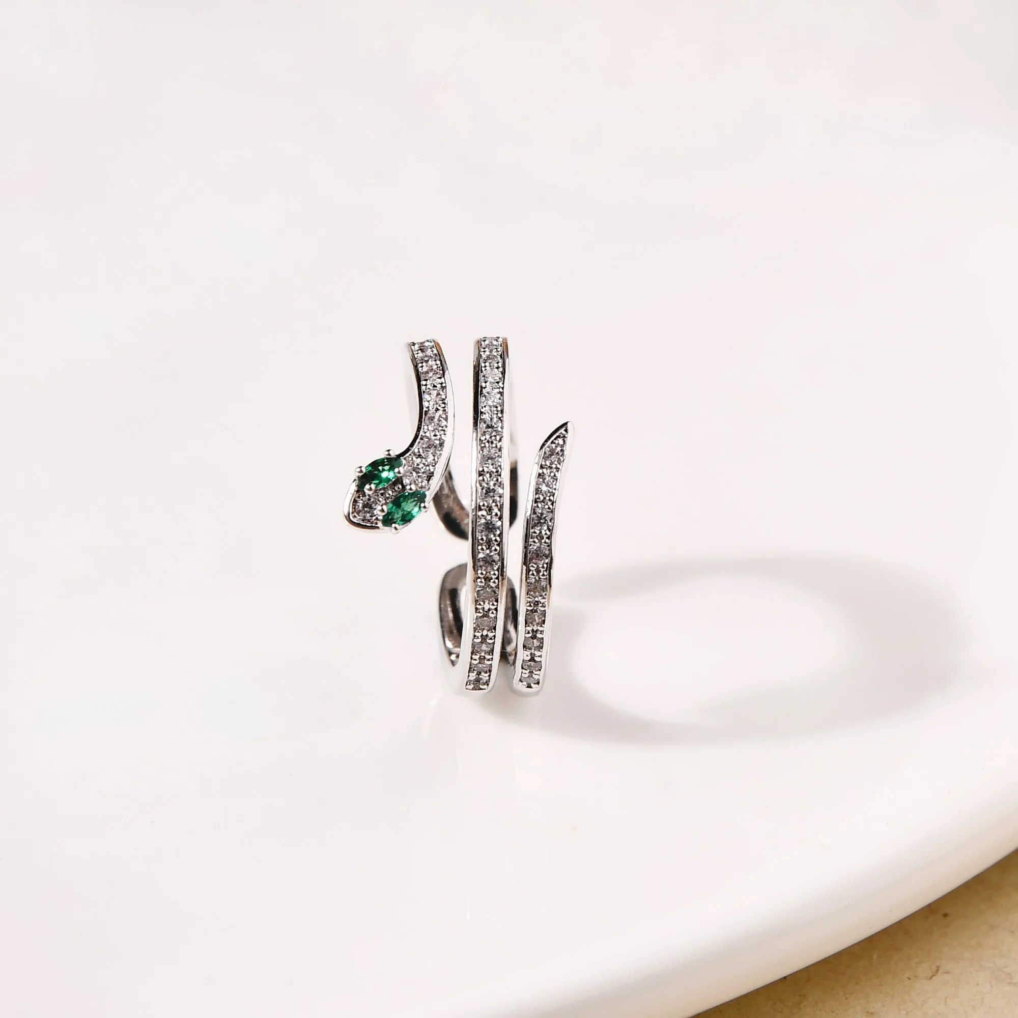 Stone Serpent Ring With Emerald Eyes - Image 5