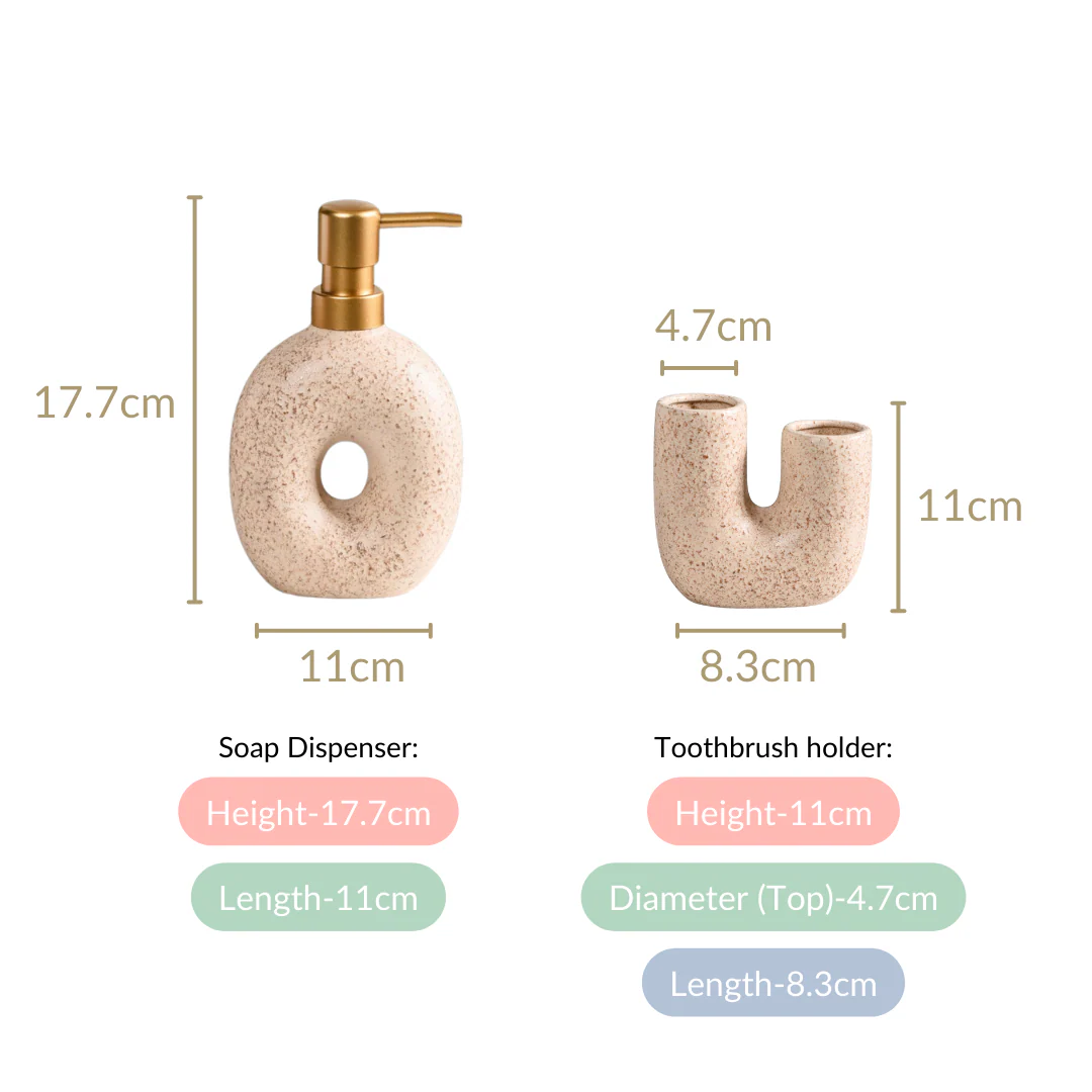 Stone Texture Modern Bathroom Set Of 2 Sand - Image 4