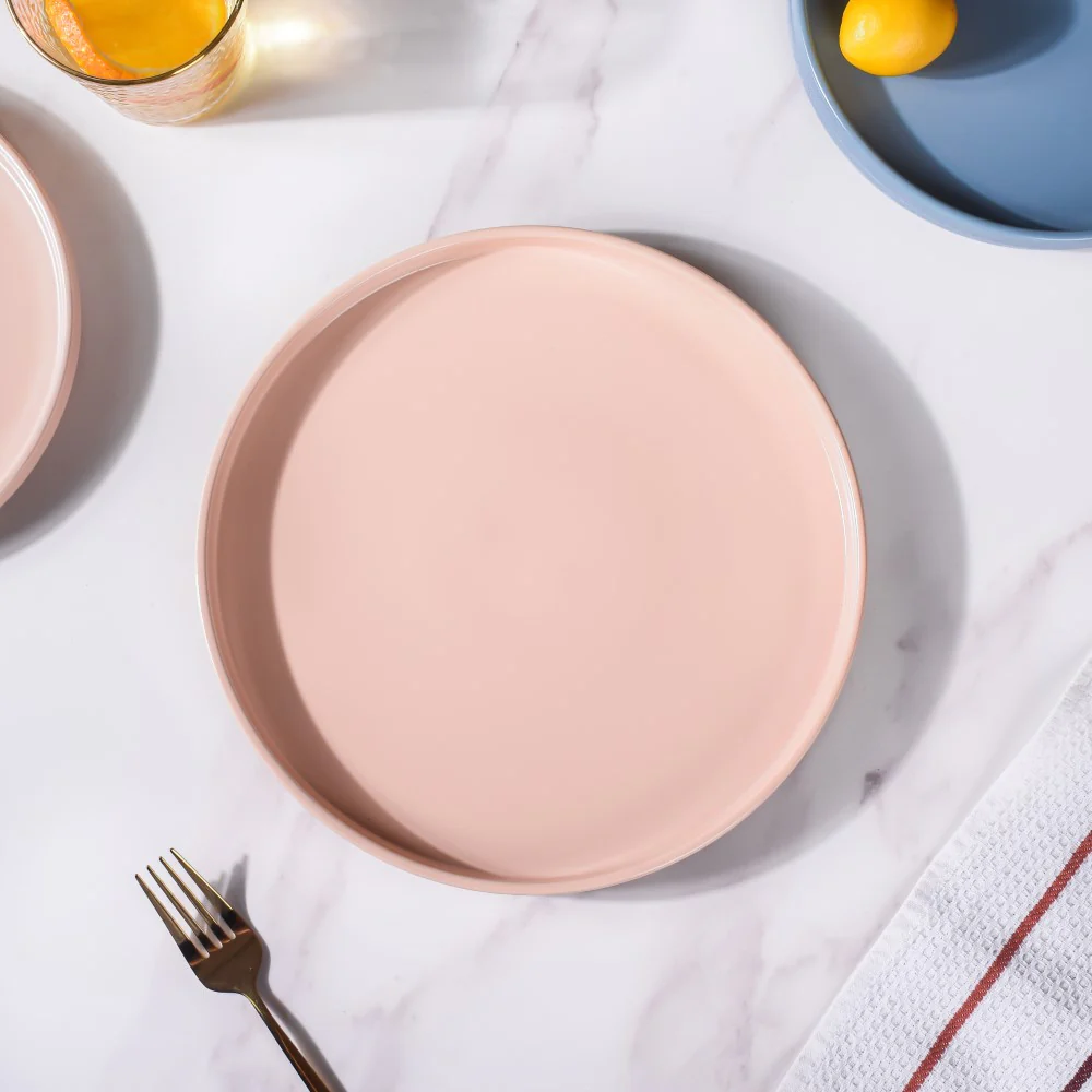Stoneware Dinner Plate Pink 10 Inch - Image 6