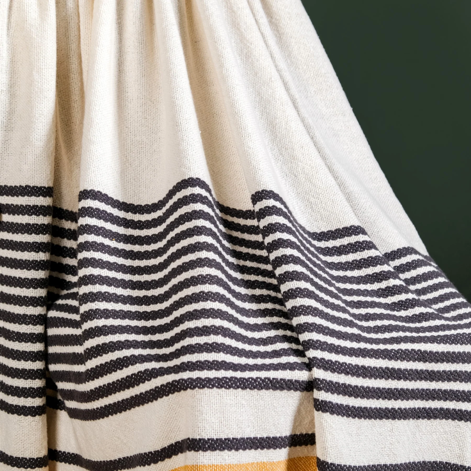 Stripe Story Minimalist Pure Cotton Throw With Boho Balls - Image 5