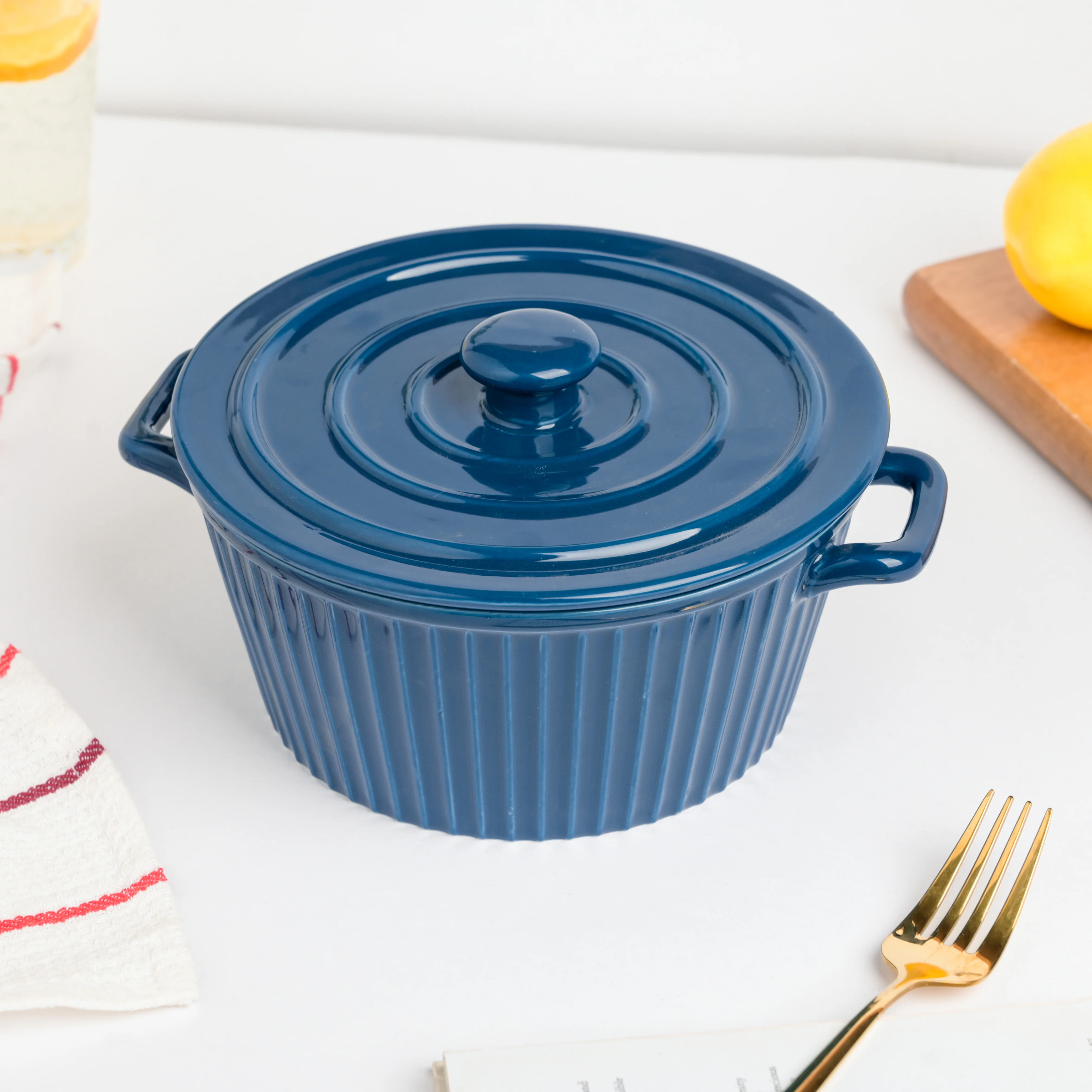 Striped Cooking Pot with Lid - Image 12