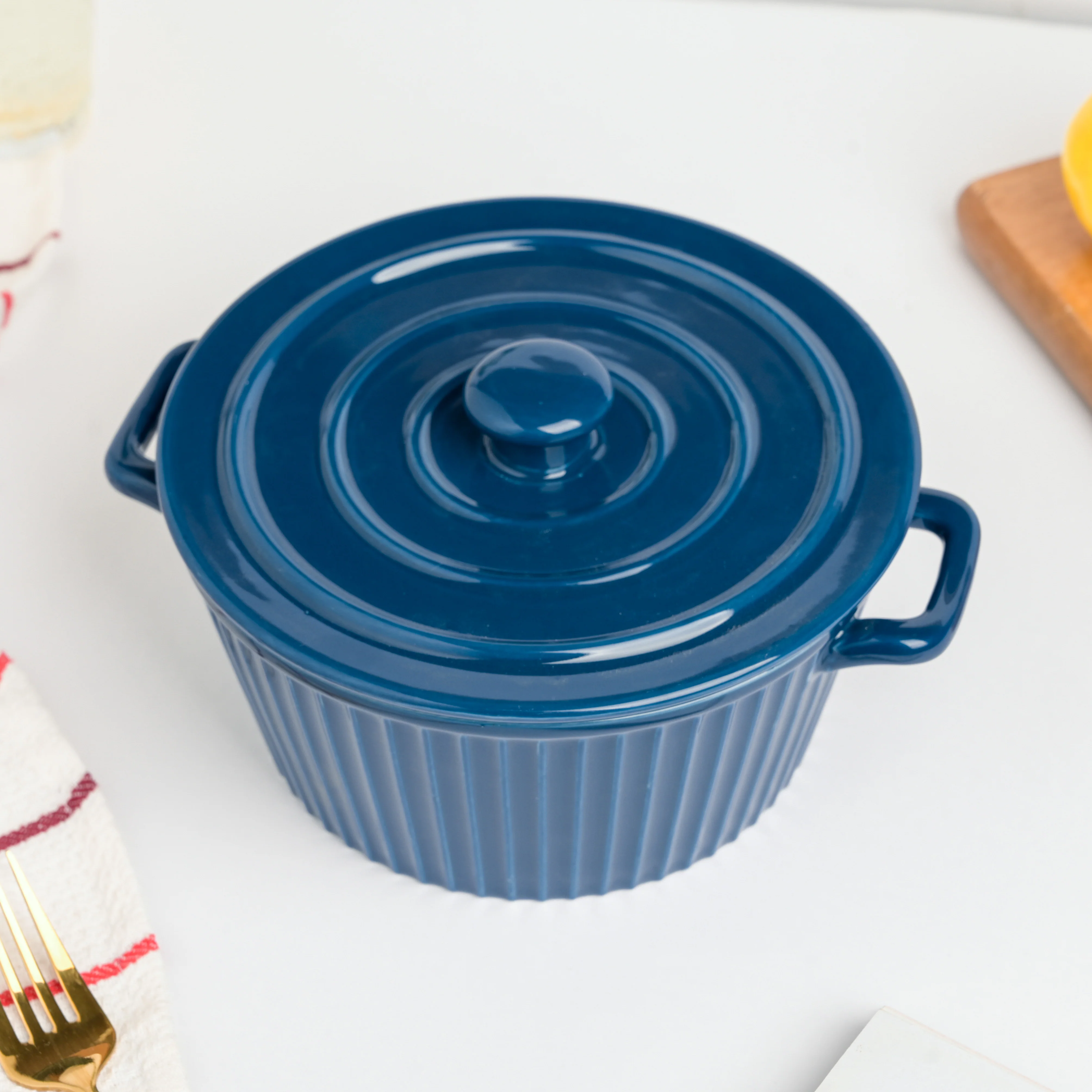 Striped Cooking Pot with Lid - Image 5