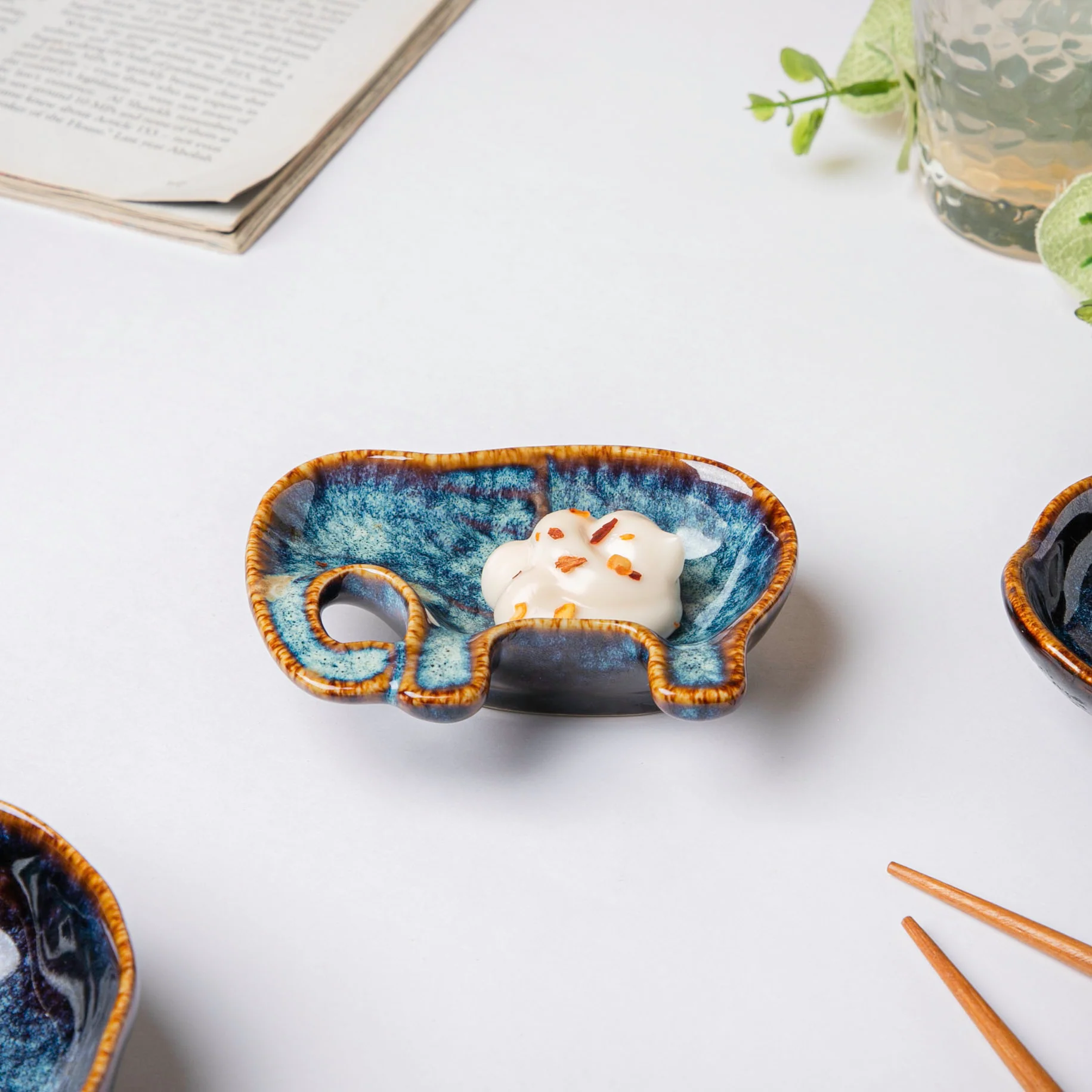 Studio Pottery Elephant Sapphire Dip Bowl 30 ml - Image 2