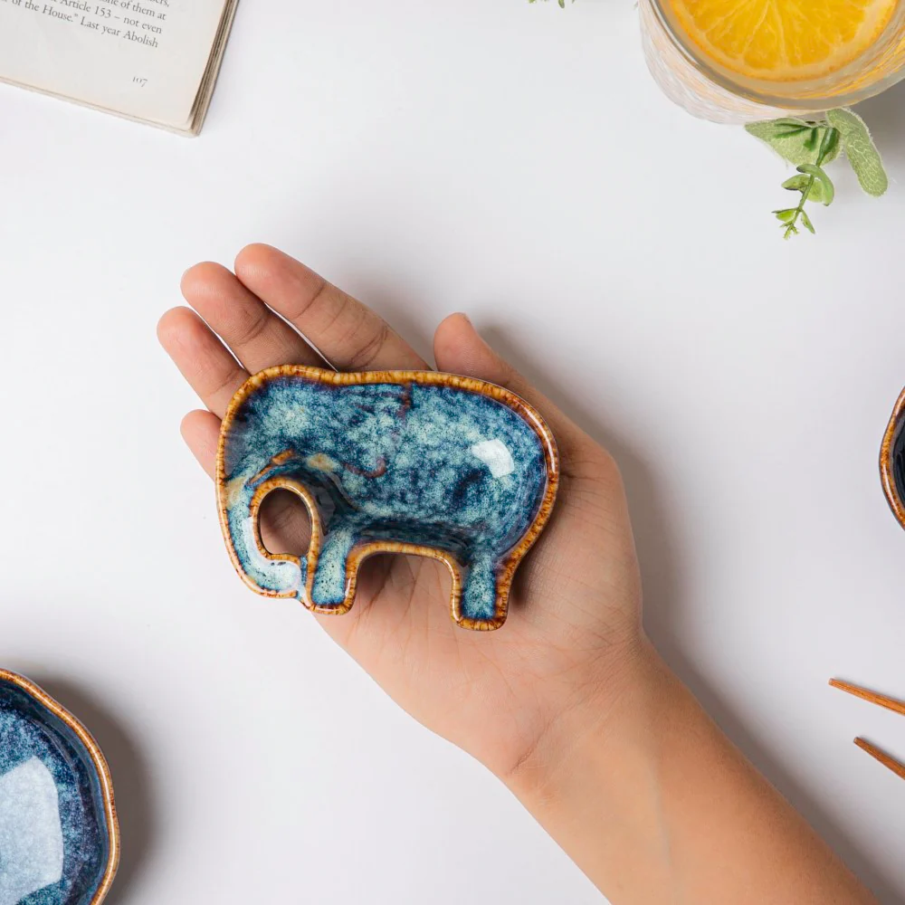 Studio Pottery Elephant Sapphire Dip Bowl 30 ml - Image 3