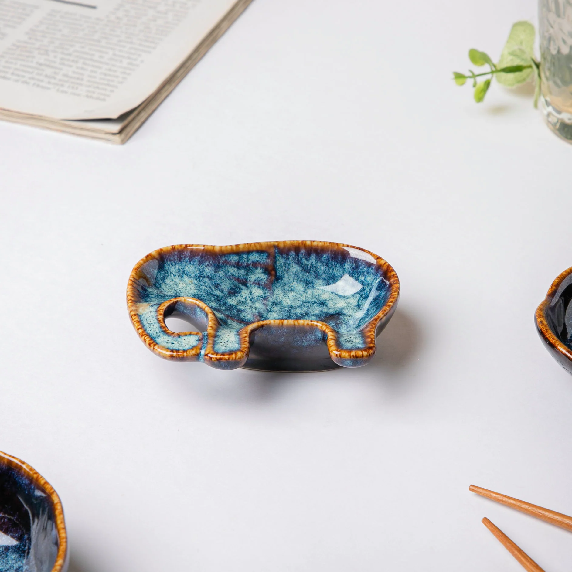 Studio Pottery Elephant Sapphire Dip Bowl 30 ml - Image 4