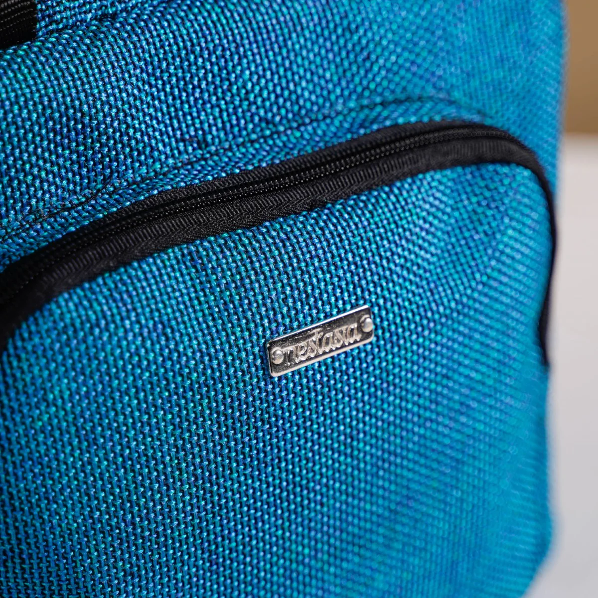 Stylish Sustainable Thermal Insulated Jute Lunch Bag Teal - Image 9