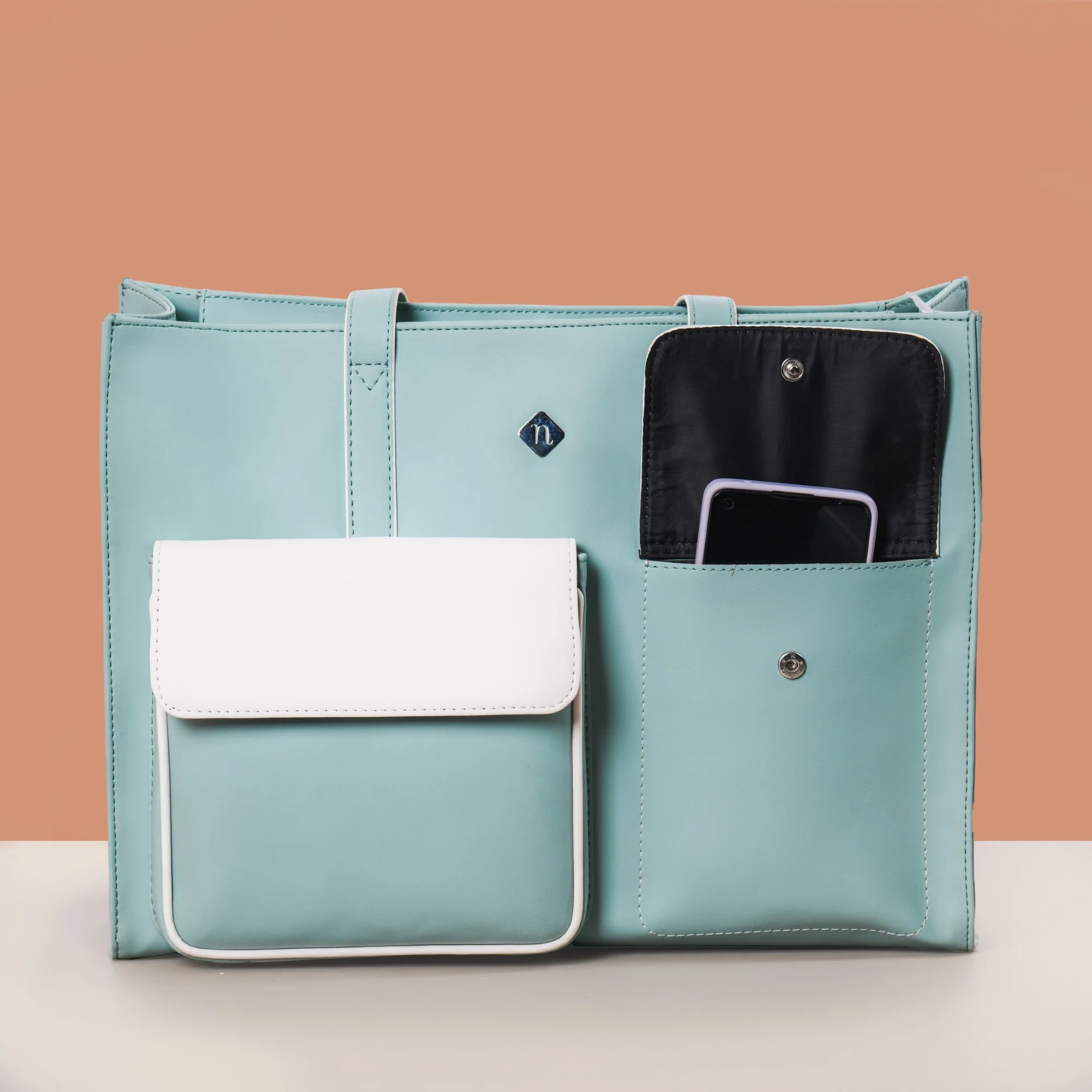 Stylish Travel Tote Bag Turquoise - Image 12