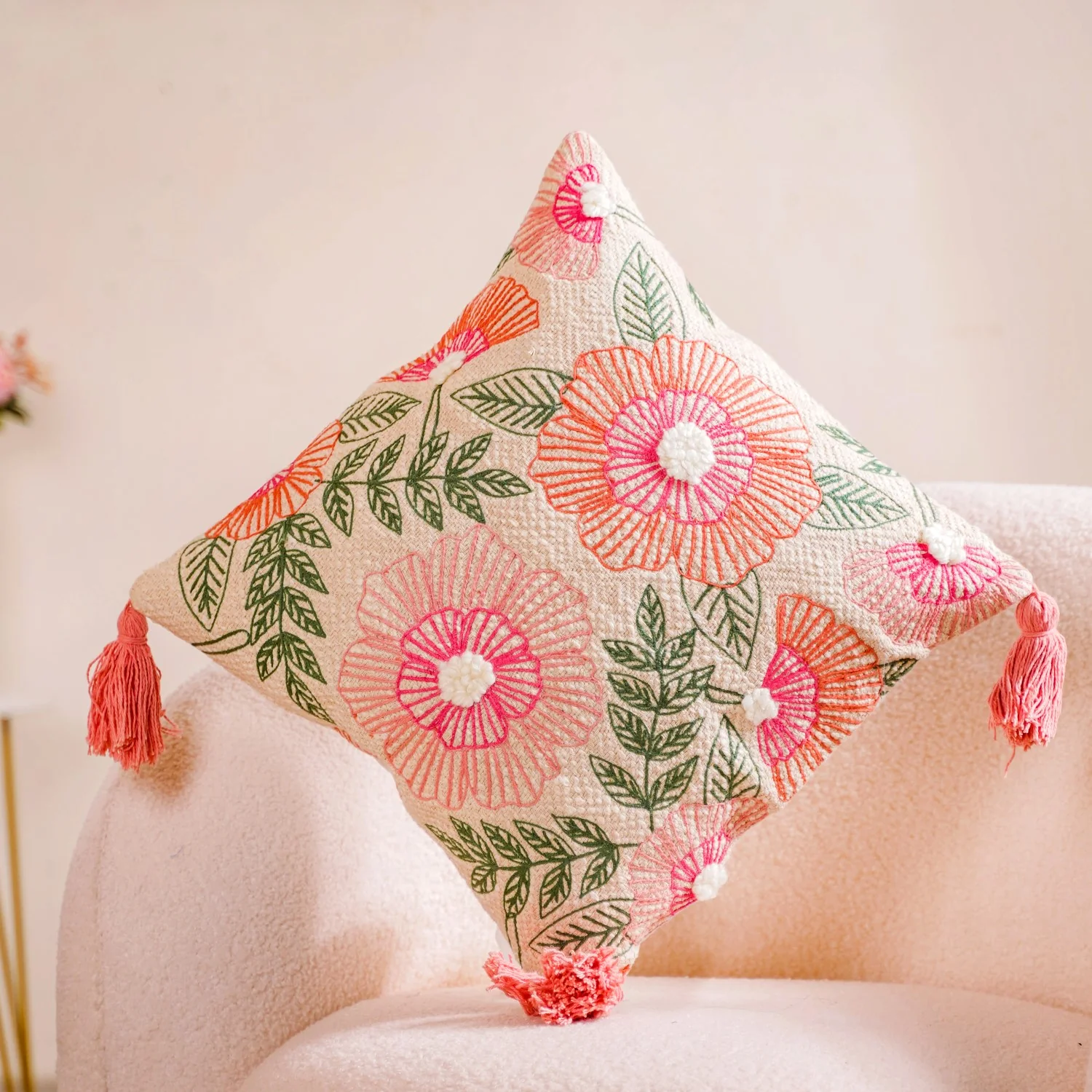 Subtle Spring Couch Cushion Cover 16x16 Inch - Image 2