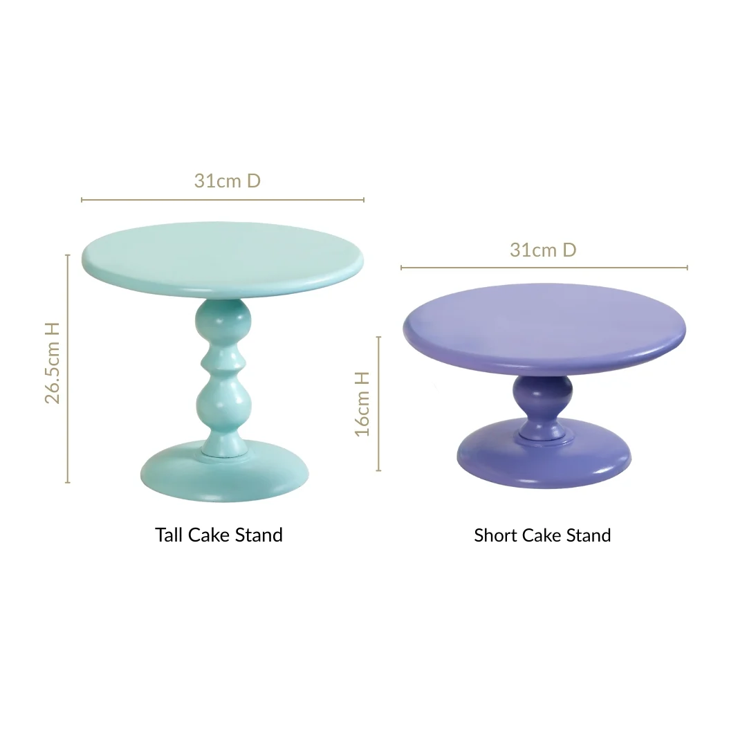 Sugar Pop Cake Stand Set Of 2 Purple And Blue - Image 3