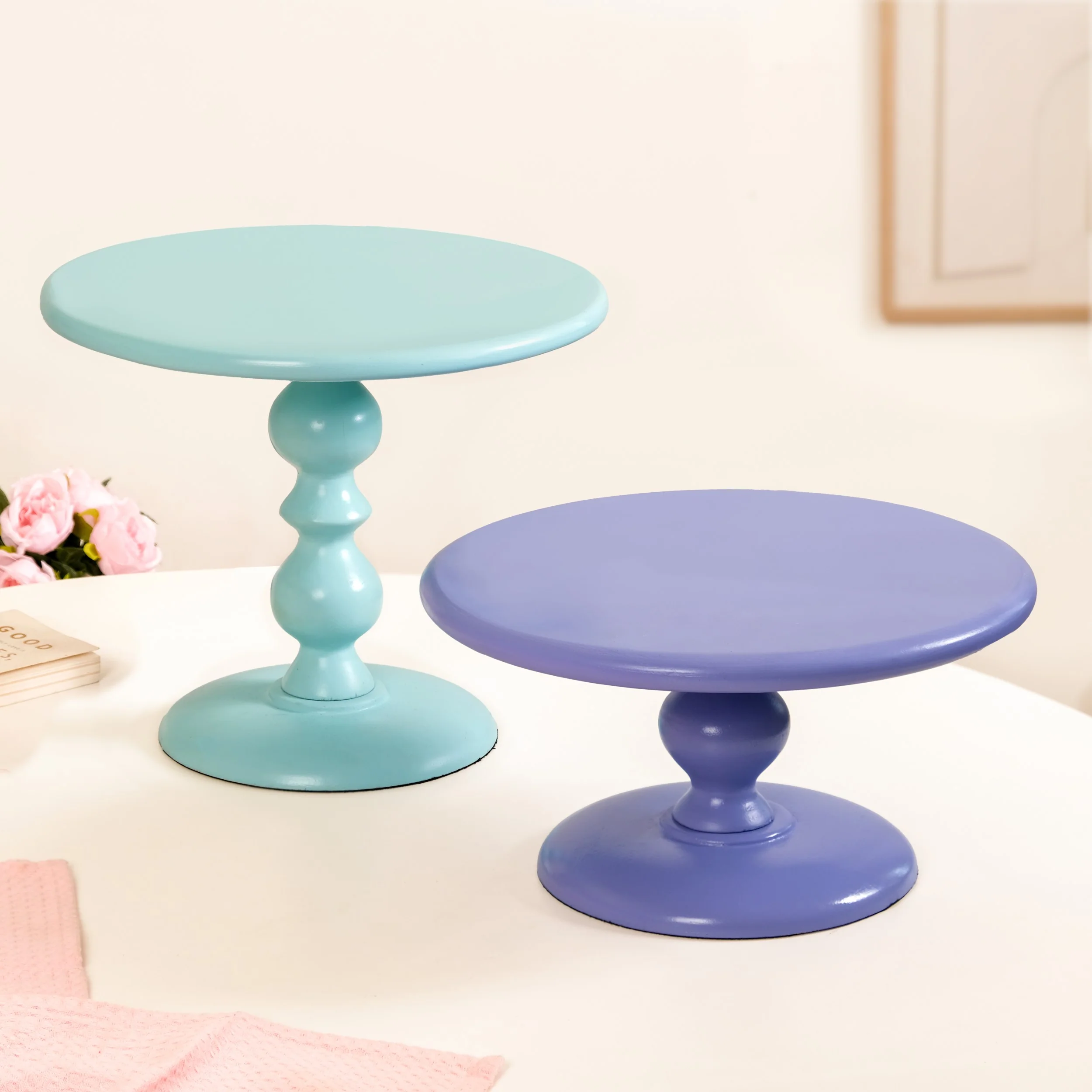 Sugar Pop Cake Stand Set Of 2 Purple And Blue - Image 8