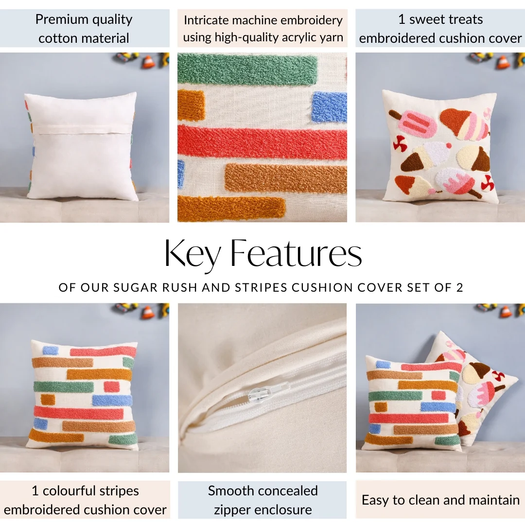 Sugar Rush Cushion Cover Set Of 2 40x40cm - Image 5