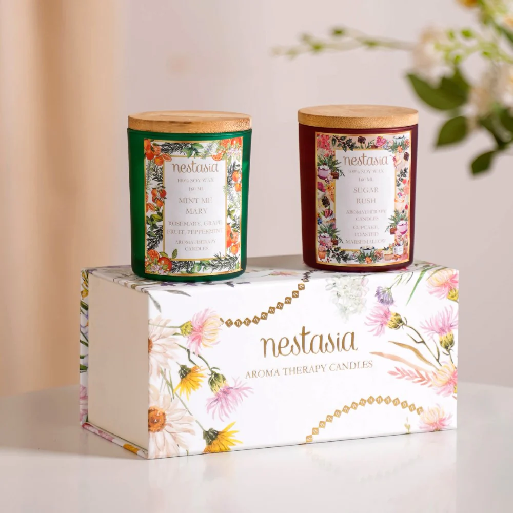 Sugar Rush & Mint Rosemary Scented Candles Set Of 2 - Image 4