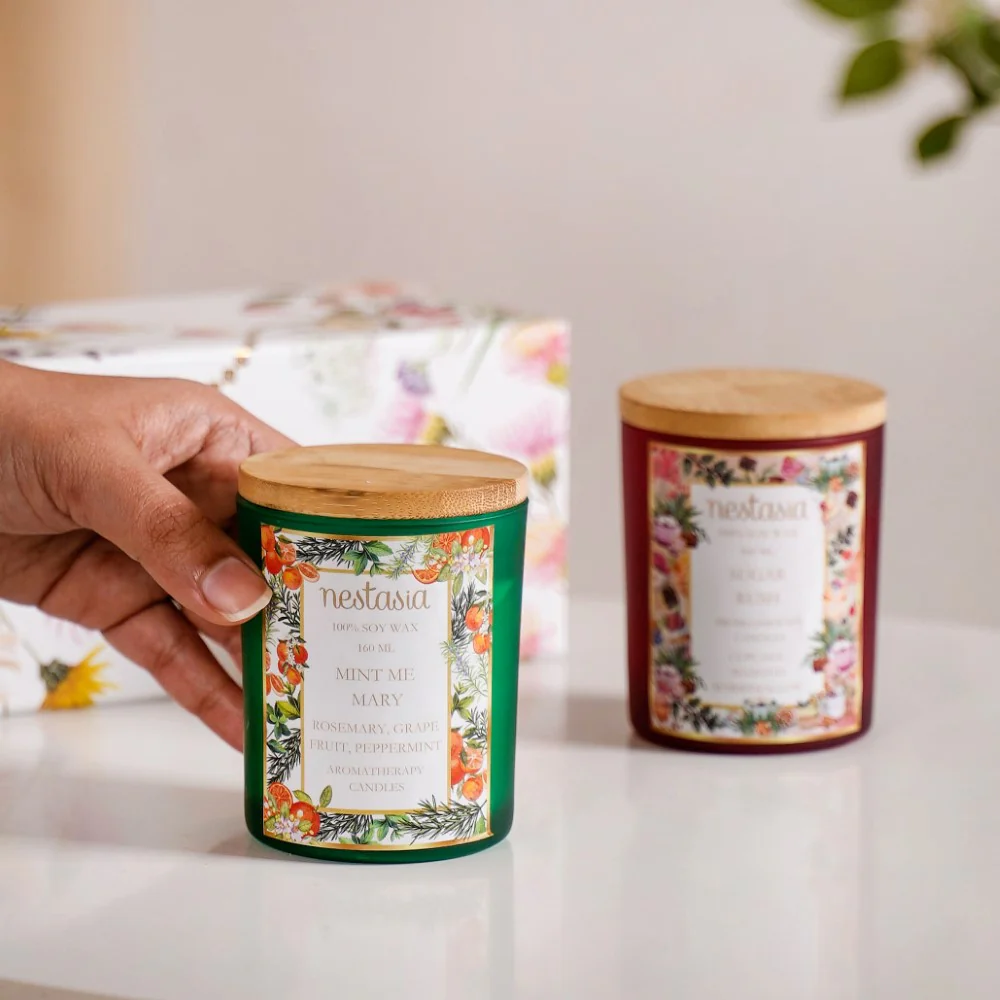 Sugar Rush & Mint Rosemary Scented Candles Set Of 2 - Image 5