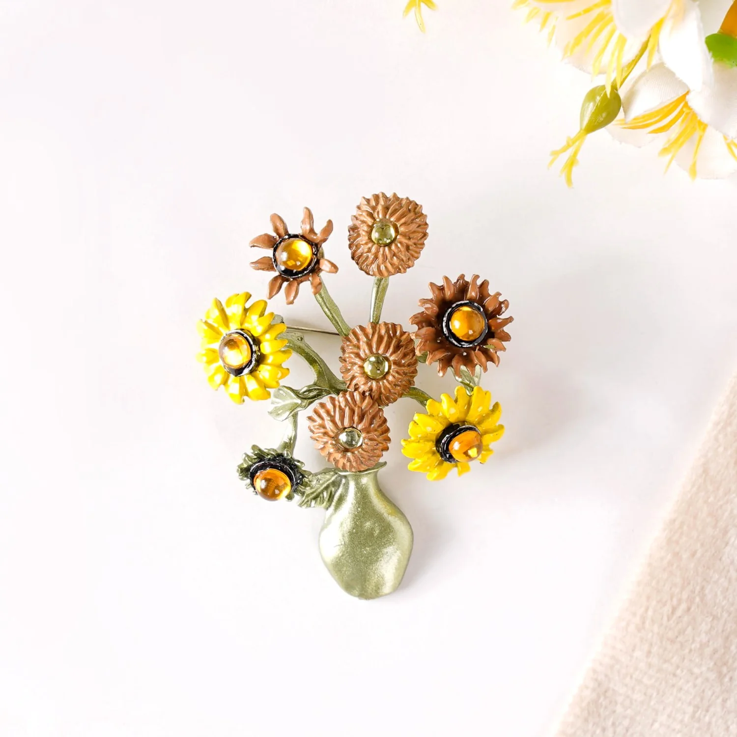 Sunflower Brooch Pin For Women