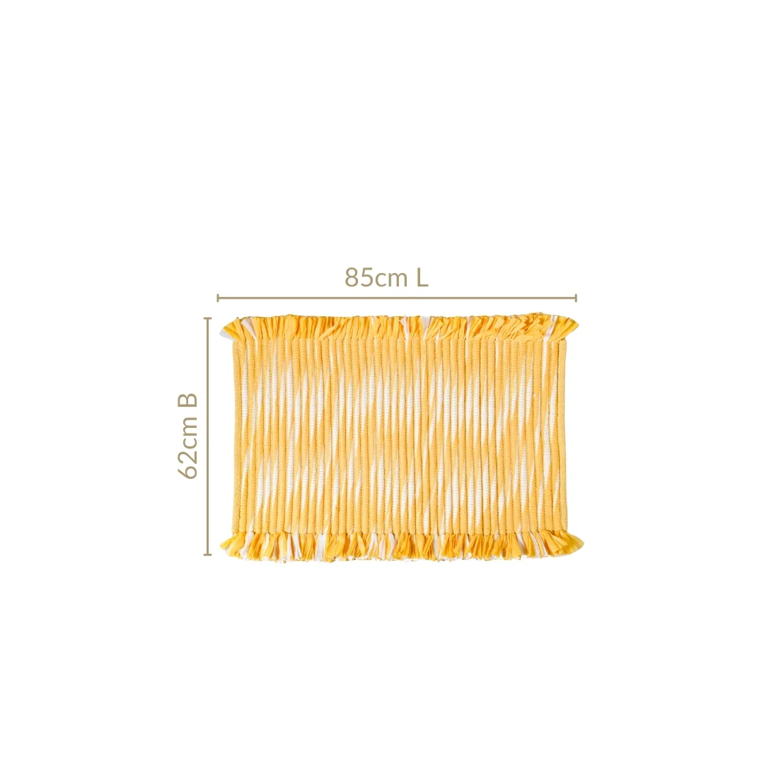 Sunny Stripes Textured Yellow Floor Mat 85x62cm - Image 2