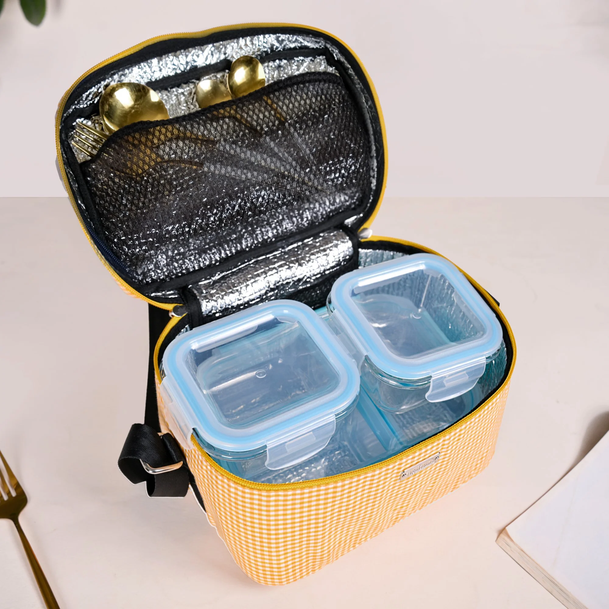 Sunshine Checkered Insulated Lunch Bag - Image 3