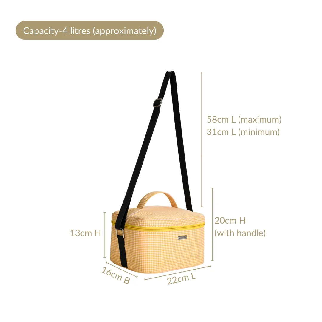 Sunshine Checkered Insulated Lunch Bag - Image 4