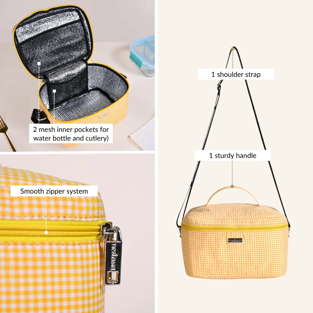 Sunshine Checkered Insulated Lunch Bag - Image 6