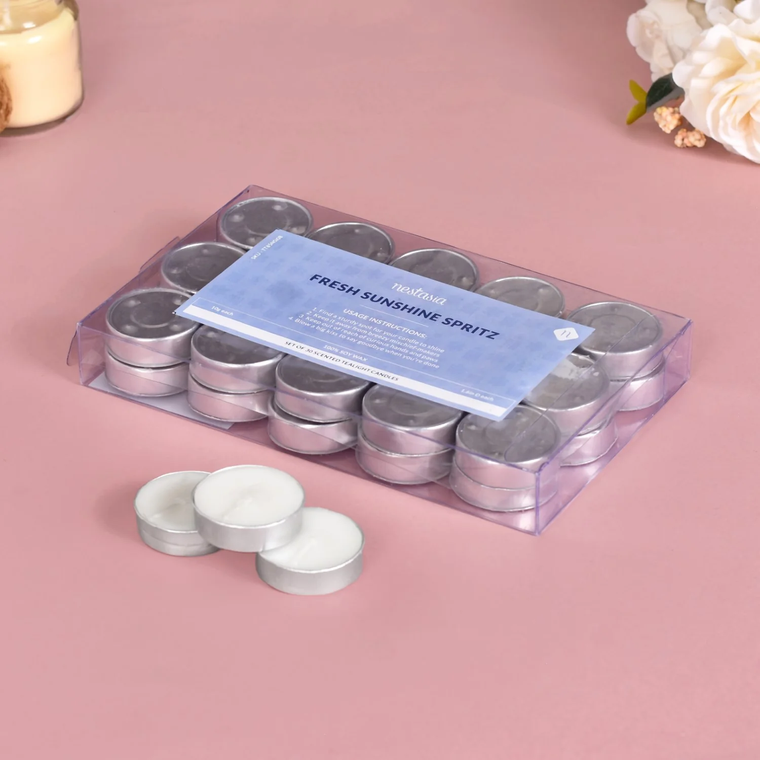 Sunshine Spritz Scented Tealight Candles Set Of 30 - Image 3