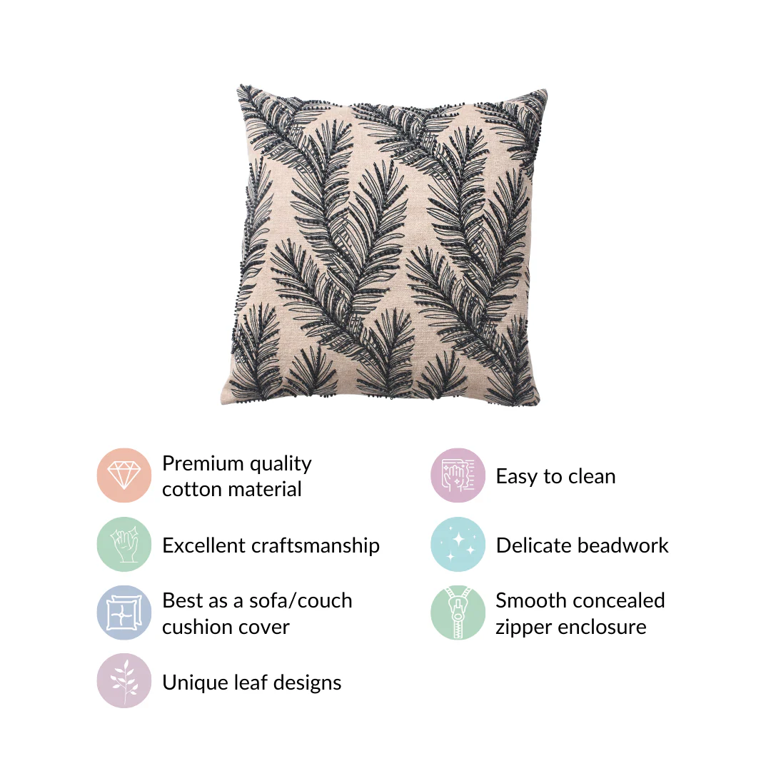 Sustainable Beaded Sofa Cushion Cover 16x16 Inch - Image 6