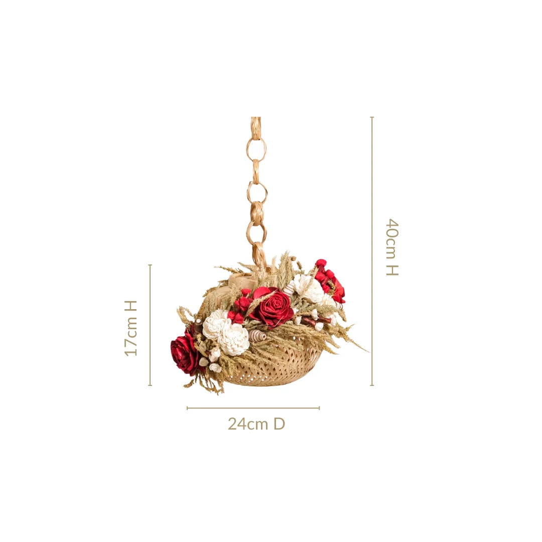 Sustainable Floral Lantern Red - Image 5